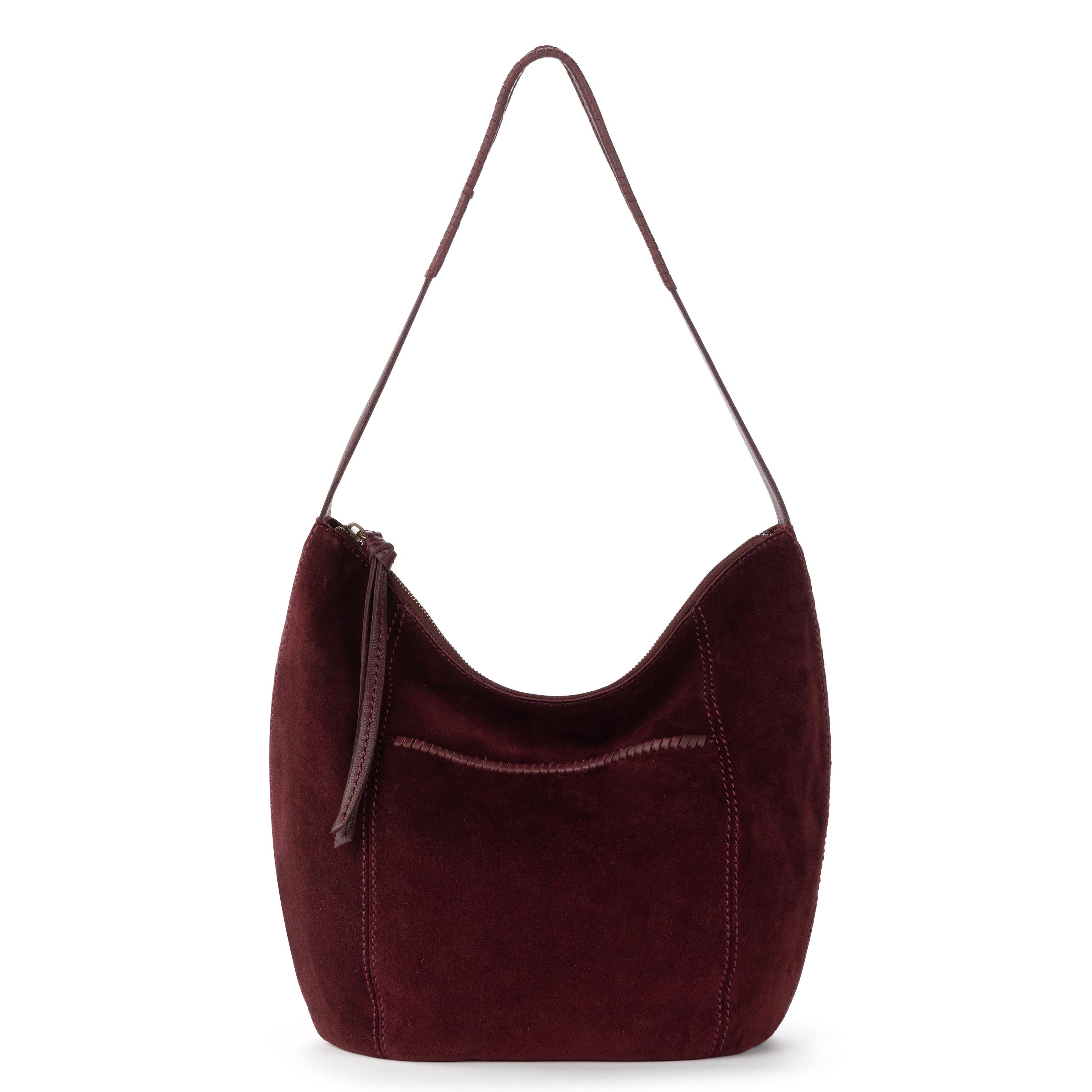 The Sak Sequoia Hobo - Leather - Black Cherry Suede Terra Stitch
