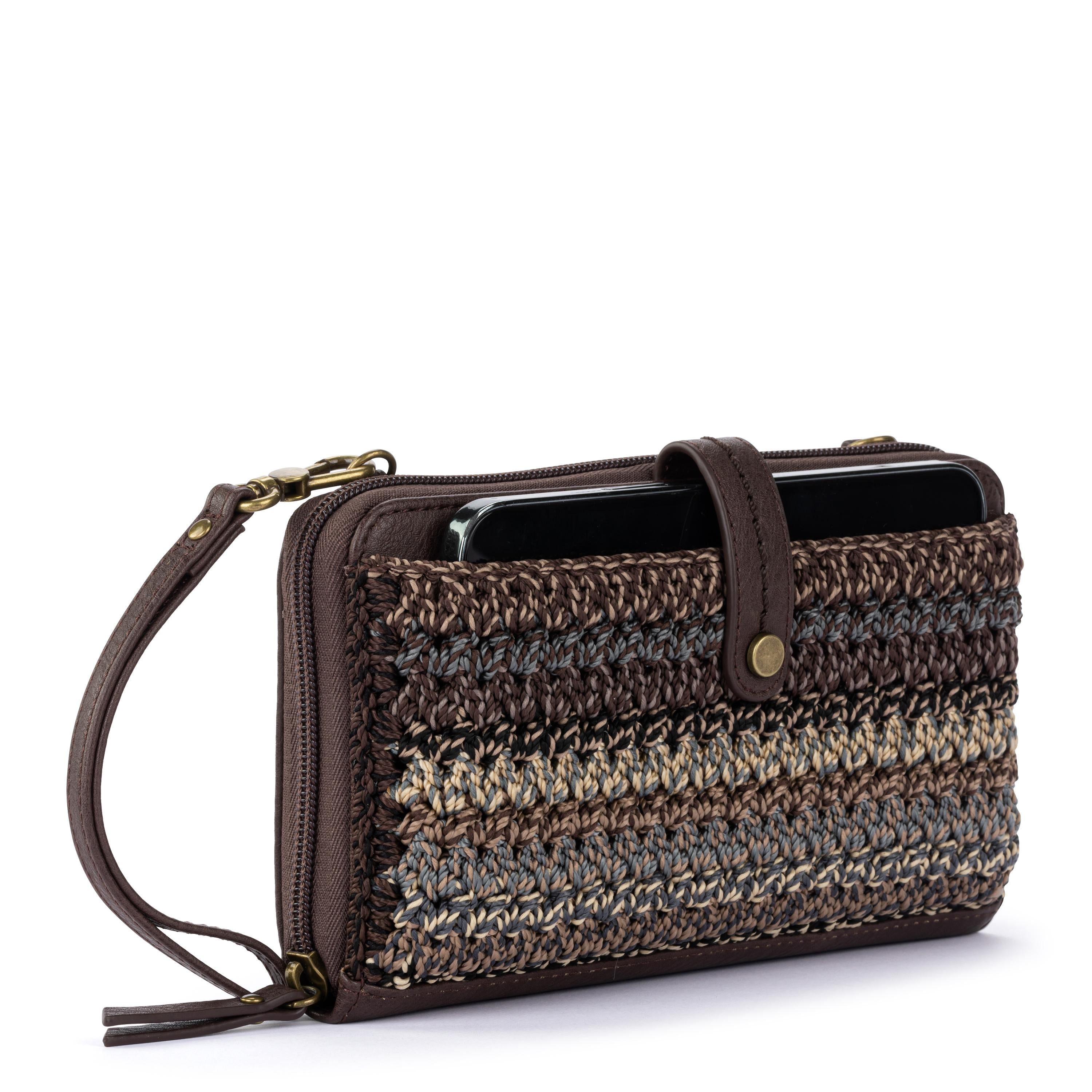 The Sak Iris Smartphone Wallet - Hand Crochet - Aspen Stripe