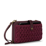 The Sak Iris Smartphone Wallet - Hand Crochet - Black Cherry Cozy Weave