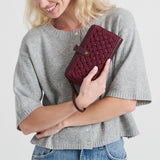 The Sak Iris Smartphone Wallet - Hand Crochet - Black Cherry Cozy Weave