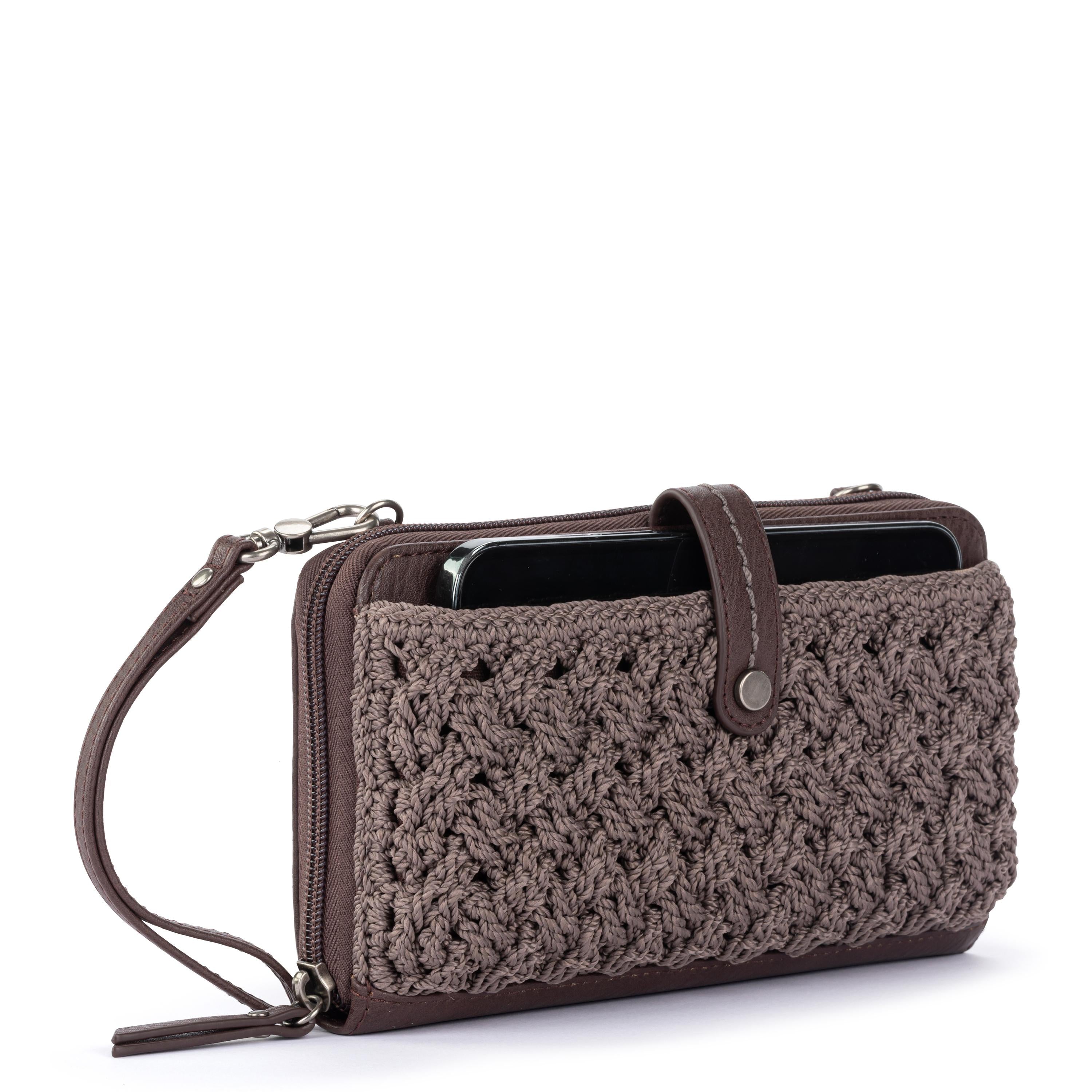 The Sak Iris Smartphone Wallet - Hand Crochet - Mushroom Cozy Weave