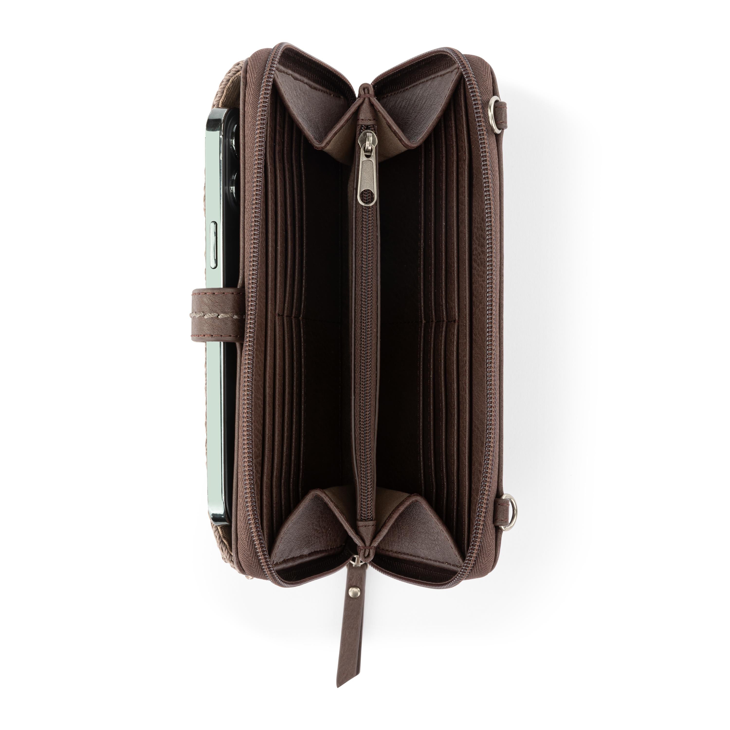 The Sak Iris Smartphone Wallet - Hand Crochet - Mushroom Cozy Weave