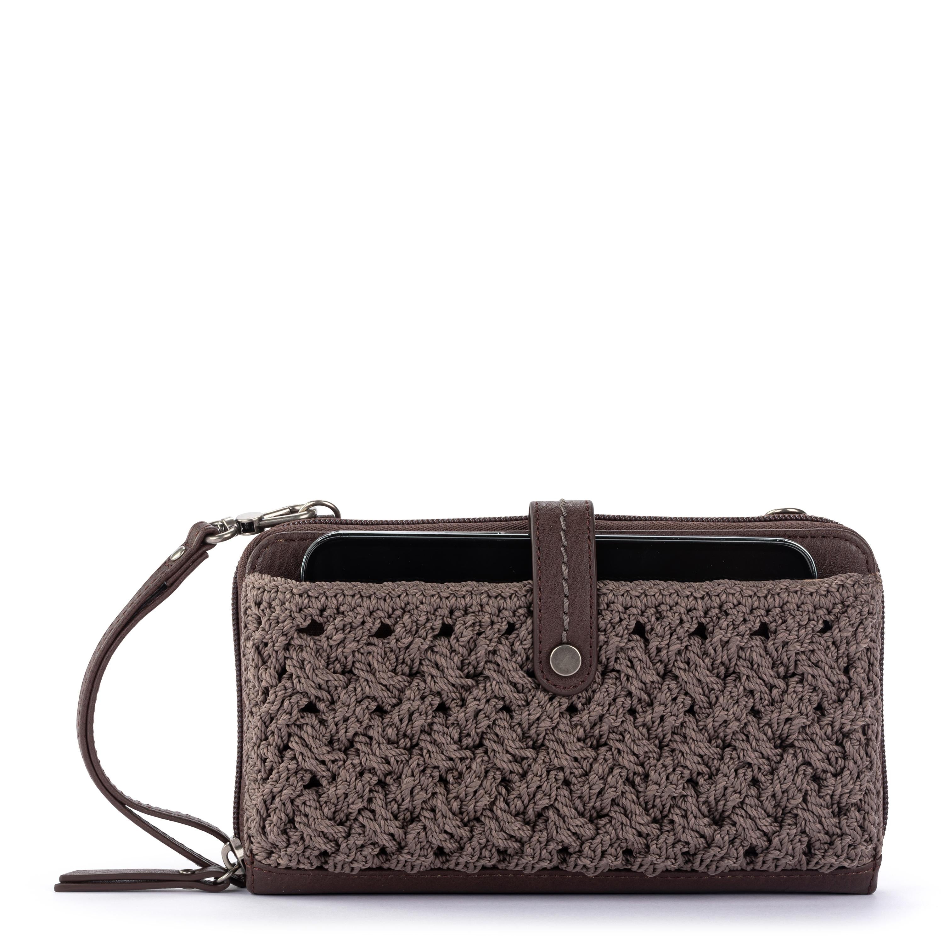 The Sak Iris Smartphone Wallet - Hand Crochet - Mushroom Cozy Weave
