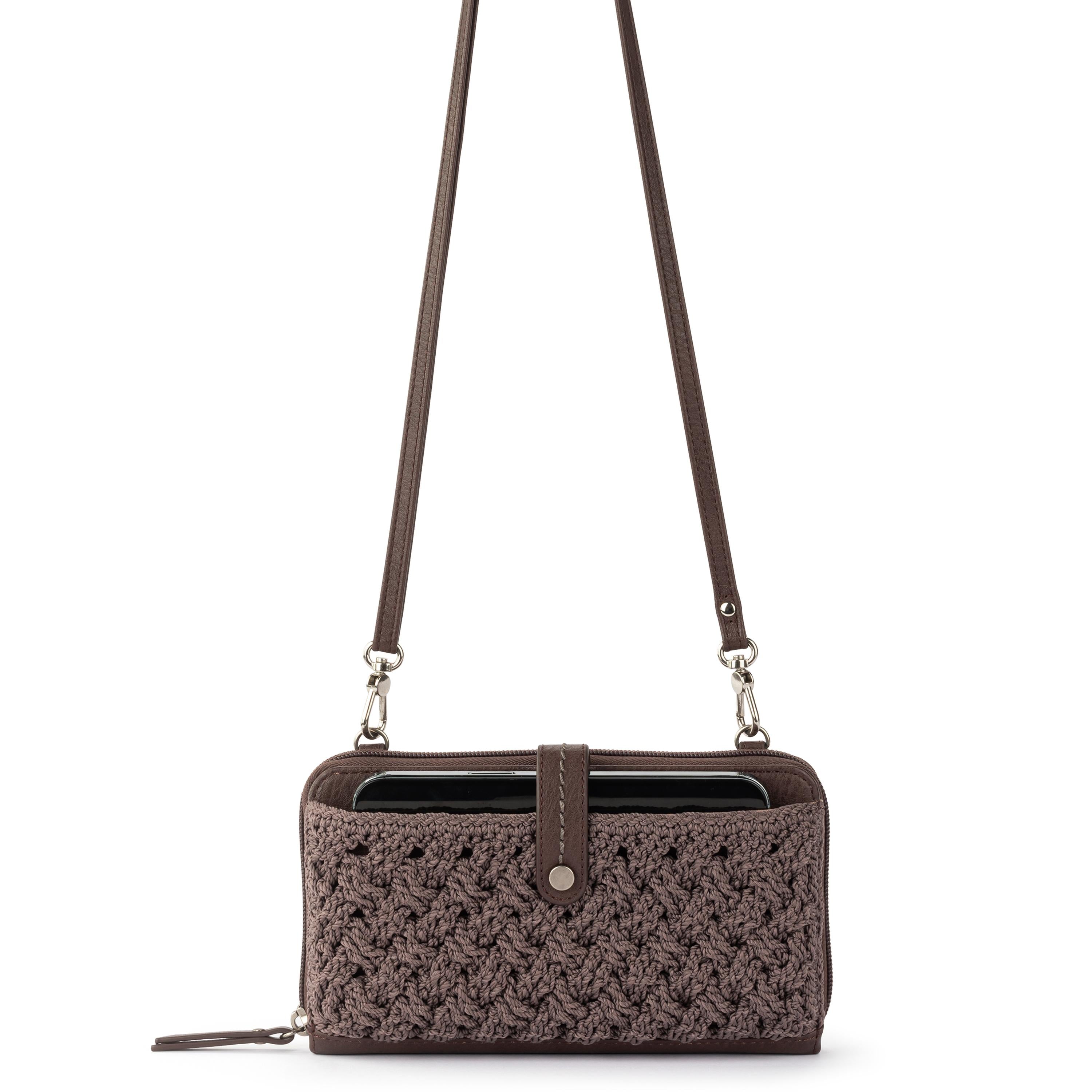 The Sak Iris Smartphone Wallet - Hand Crochet - Mushroom Cozy Weave