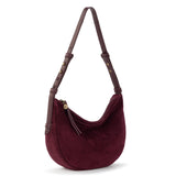 The Sak Tess Shoulder Bag - Leather - Black Cherry Suede