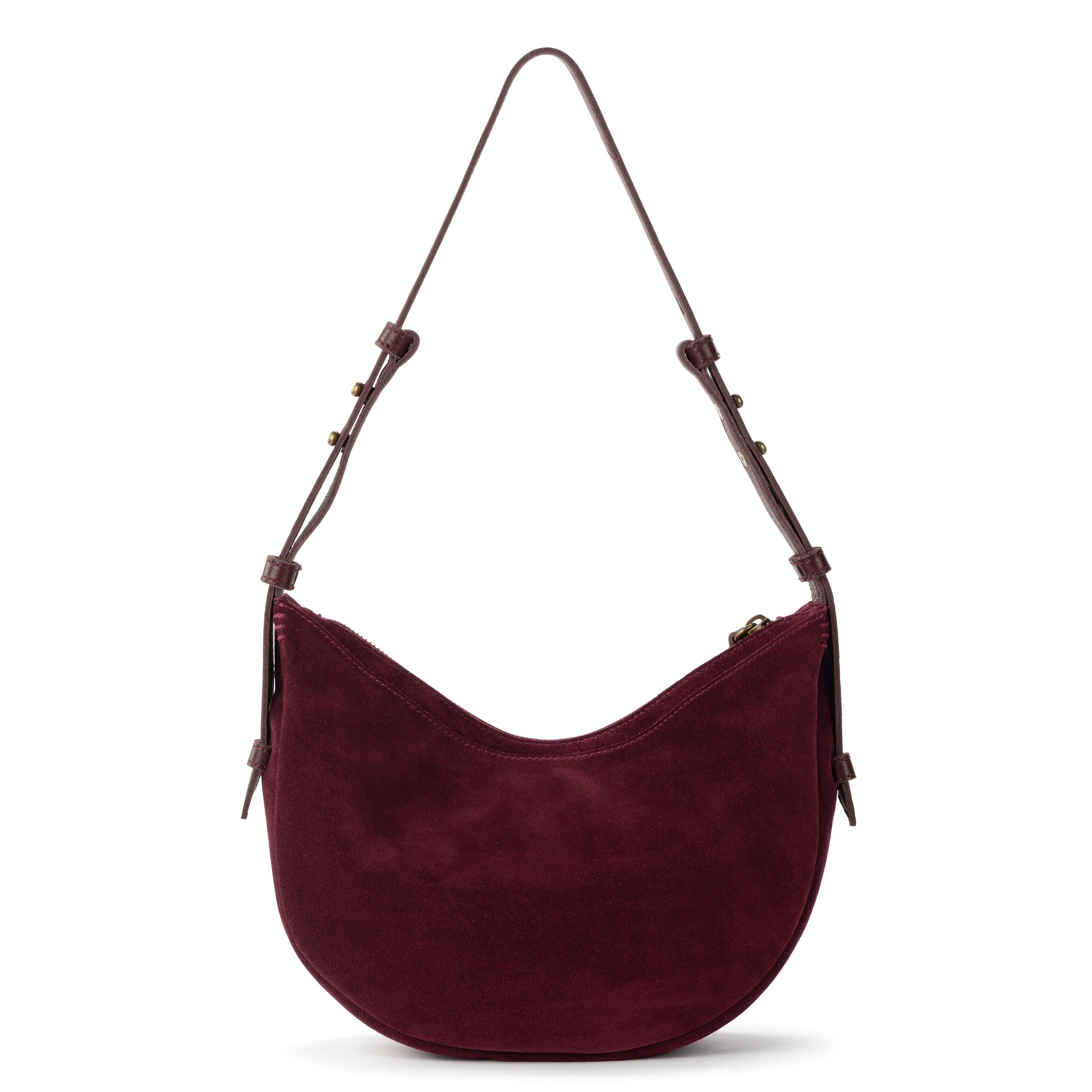 The Sak Tess Shoulder Bag - Leather - Black Cherry Suede