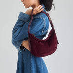 The Sak Tess Shoulder Bag - Leather - Black Cherry Suede