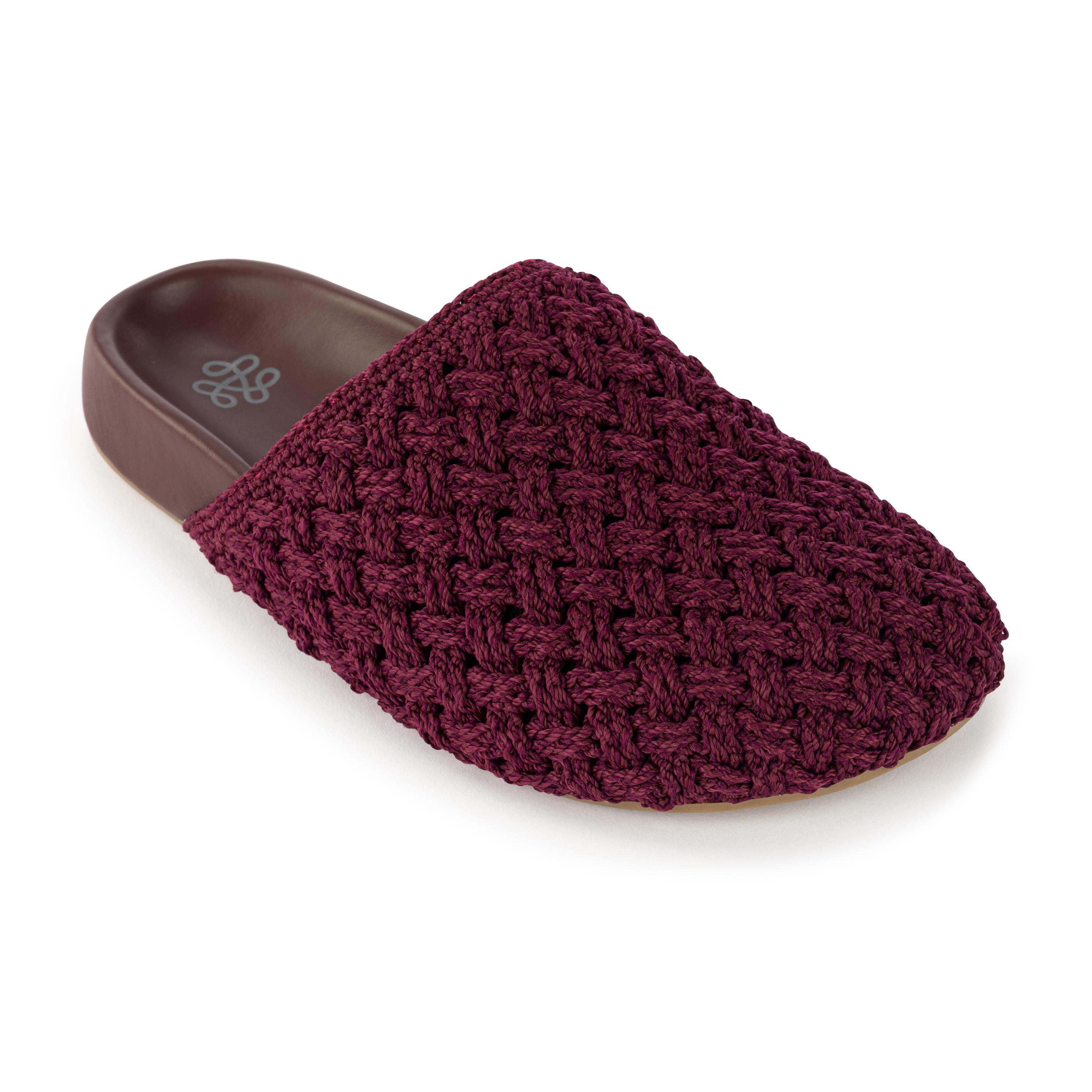 The Sak Bolinas Clog - Hand Crochet - Black Cherry Cozy