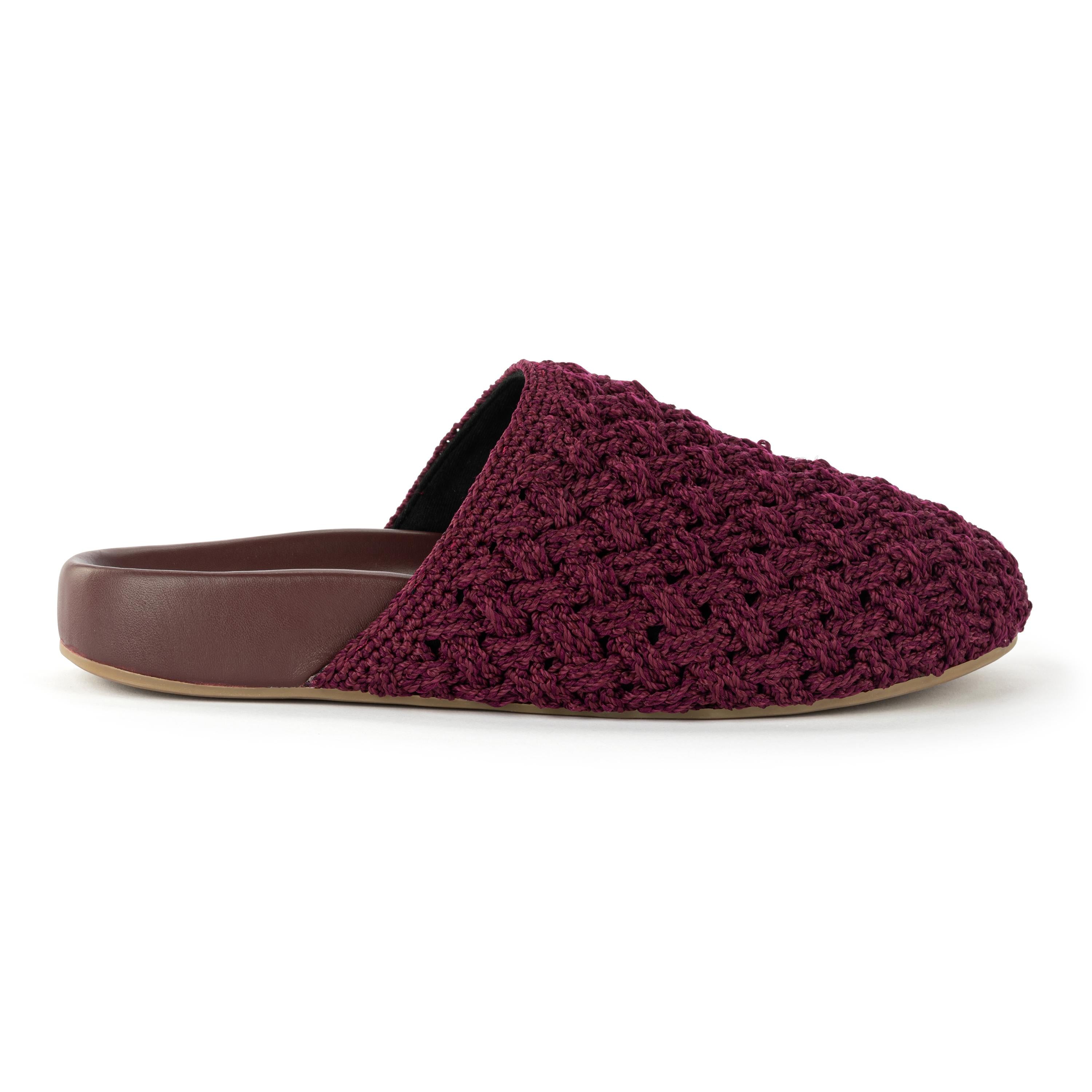 The Sak Bolinas Clog - Hand Crochet - Black Cherry Cozy