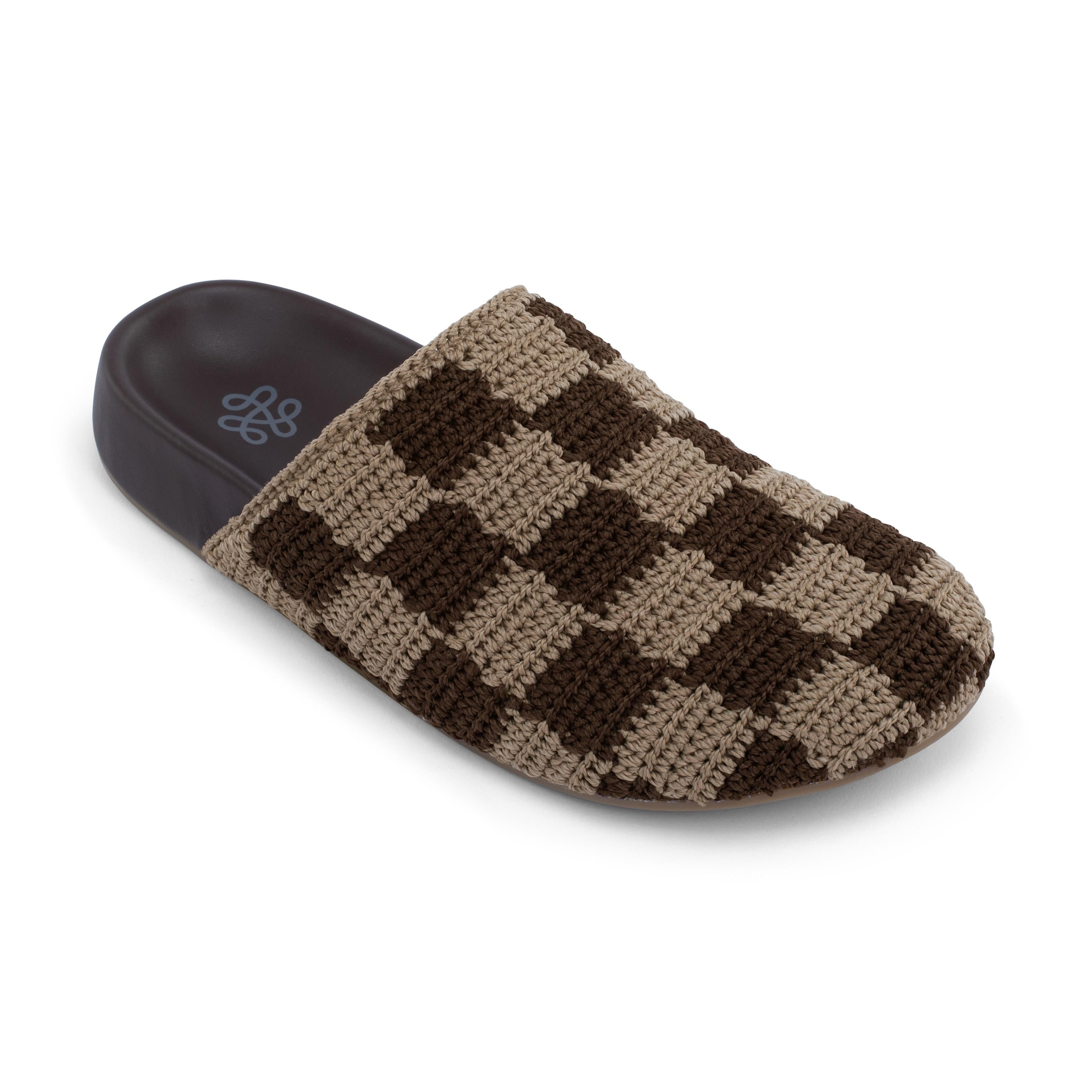 The Sak Bolinas Clog - Hand Crochet - Brown Check