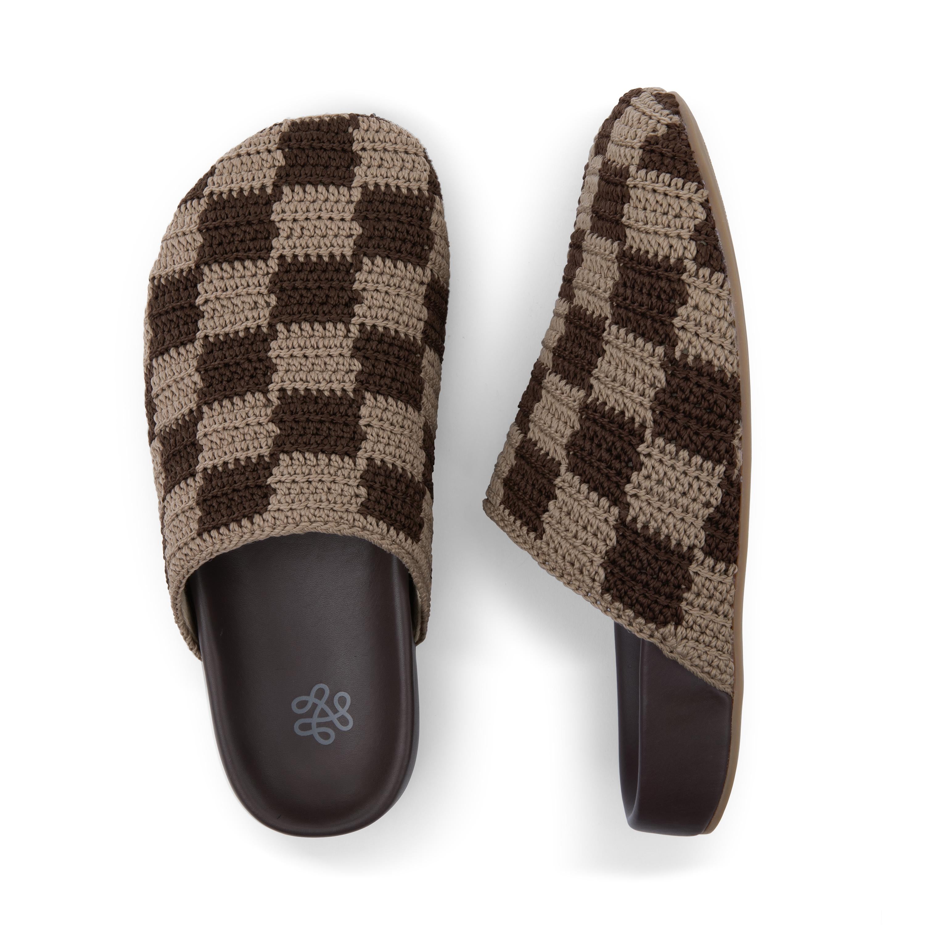 The Sak Bolinas Clog - Hand Crochet - Brown Check