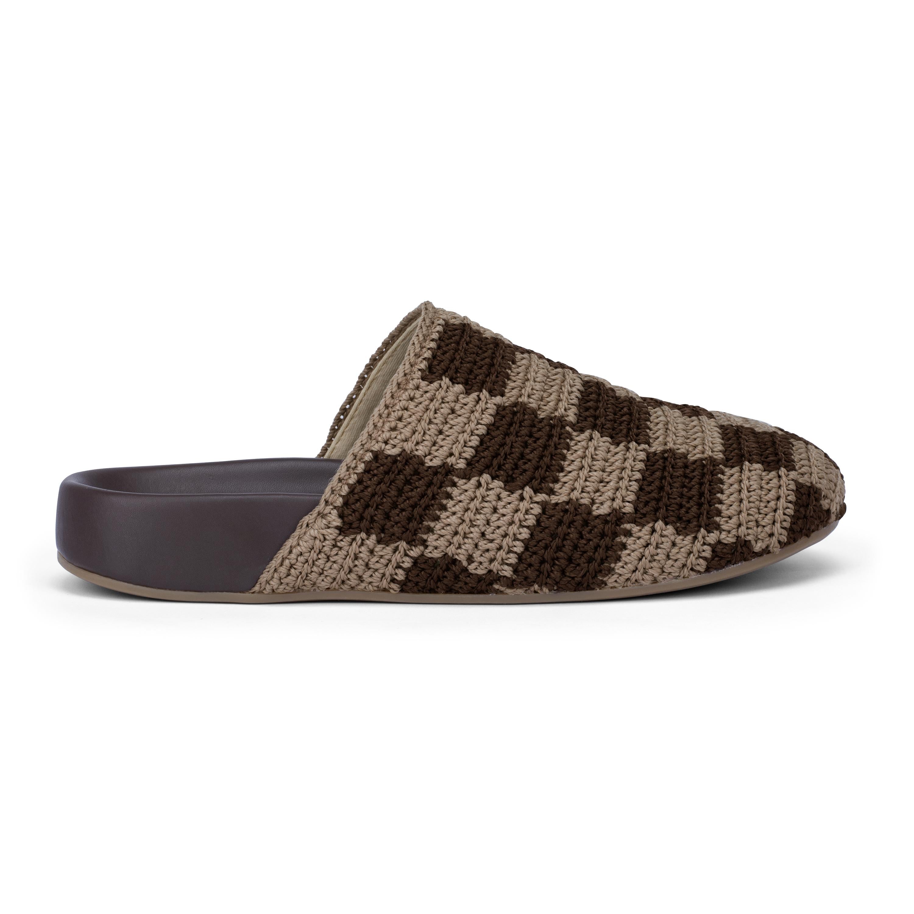 The Sak Bolinas Clog - Hand Crochet - Brown Check
