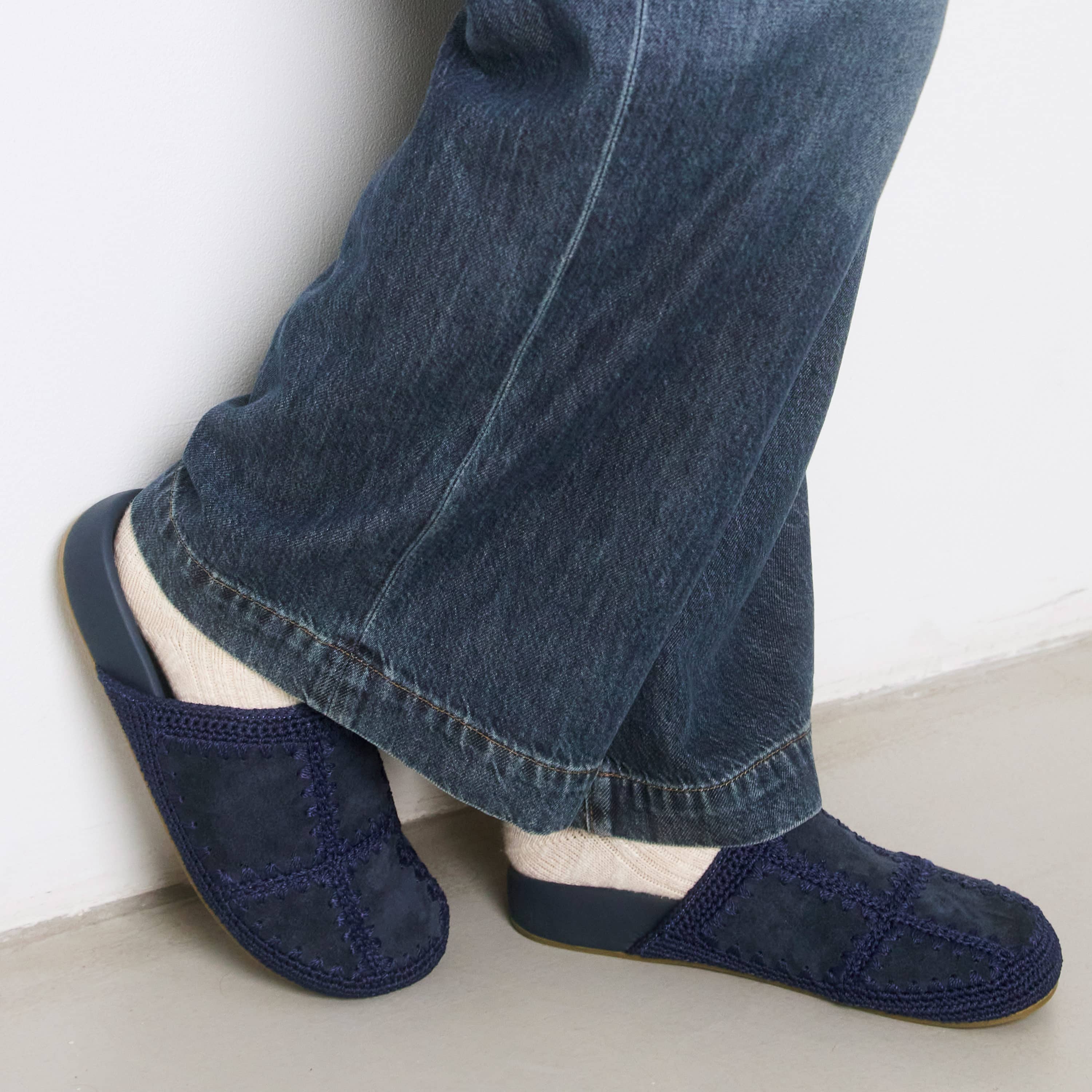 The Sak Bolinas Clog - Leather - Indigo Suede Patch