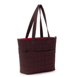 Sakroots Willow Shoulder Tote - EcoTwill - Black Cherry Woven Quilted
