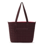 Sakroots Willow Shoulder Tote - EcoTwill - Black Cherry Woven Quilted