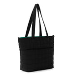 Sakroots Willow Shoulder Tote - EcoTwill - Black Woven Quilted