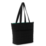 Sakroots Willow Shoulder Tote - EcoTwill - Black Woven Quilted