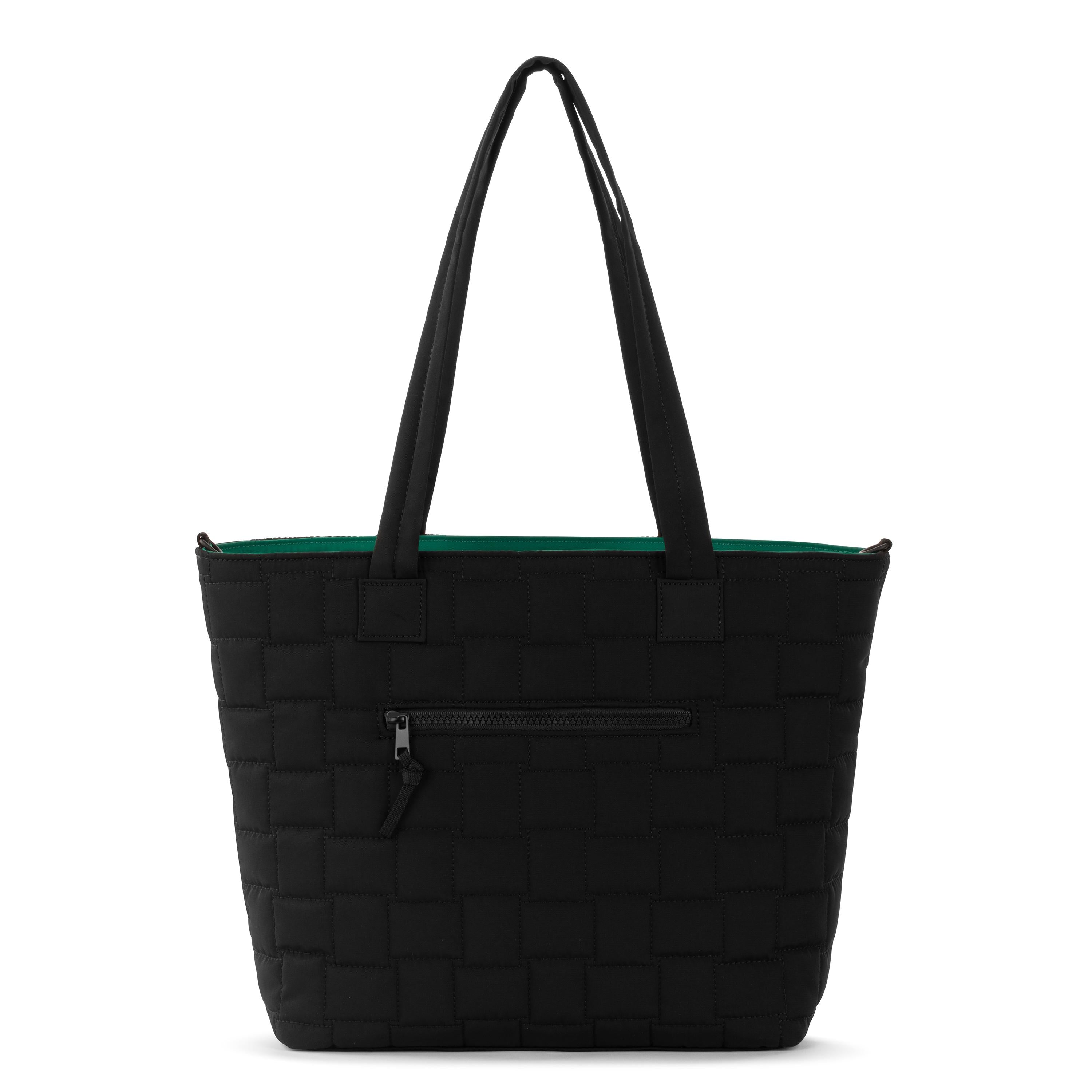 Sakroots Willow Shoulder Tote - EcoTwill - Black Woven Quilted
