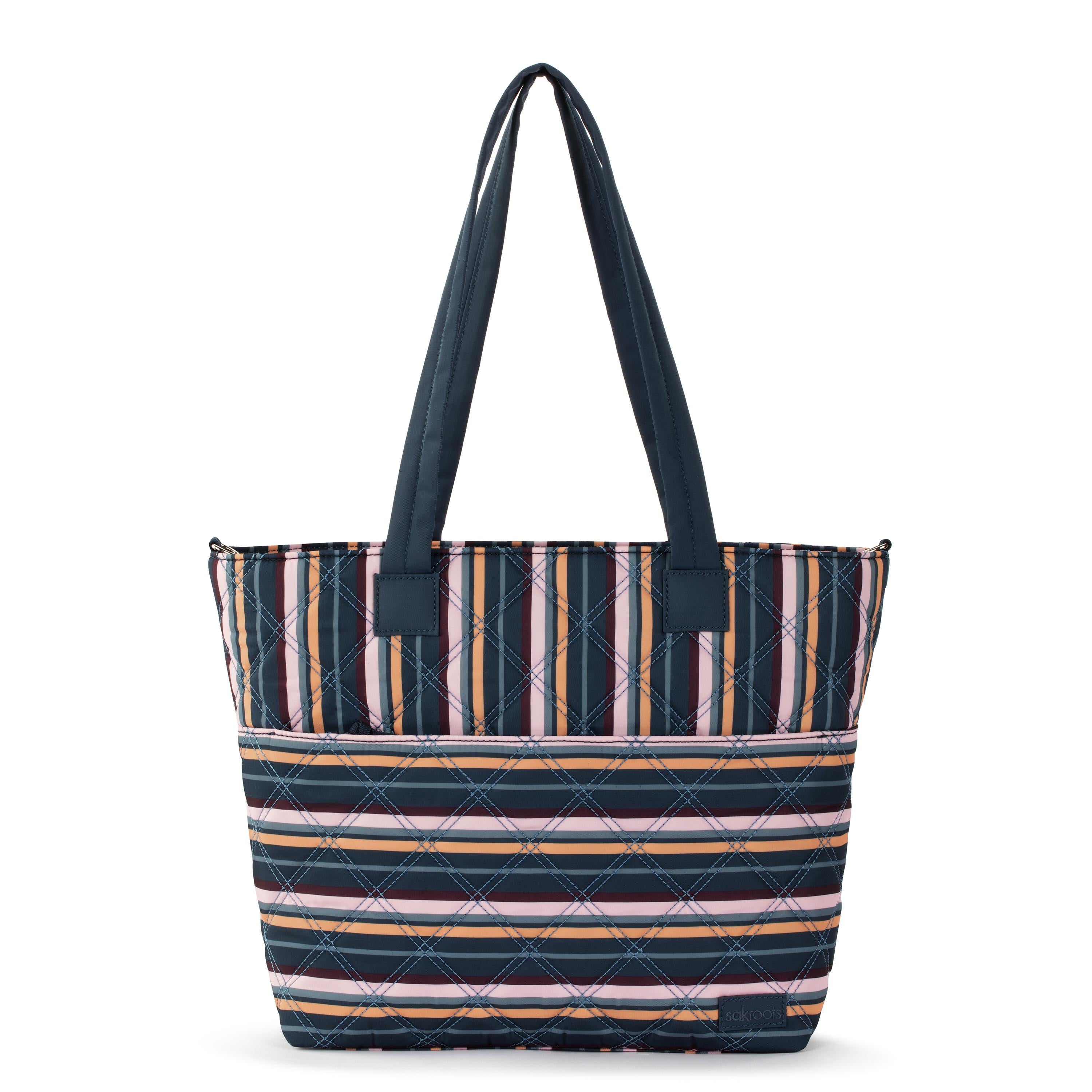 Sakroots Willow Shoulder Tote - EcoTwill - Vibrant Multi Diamond Quilted