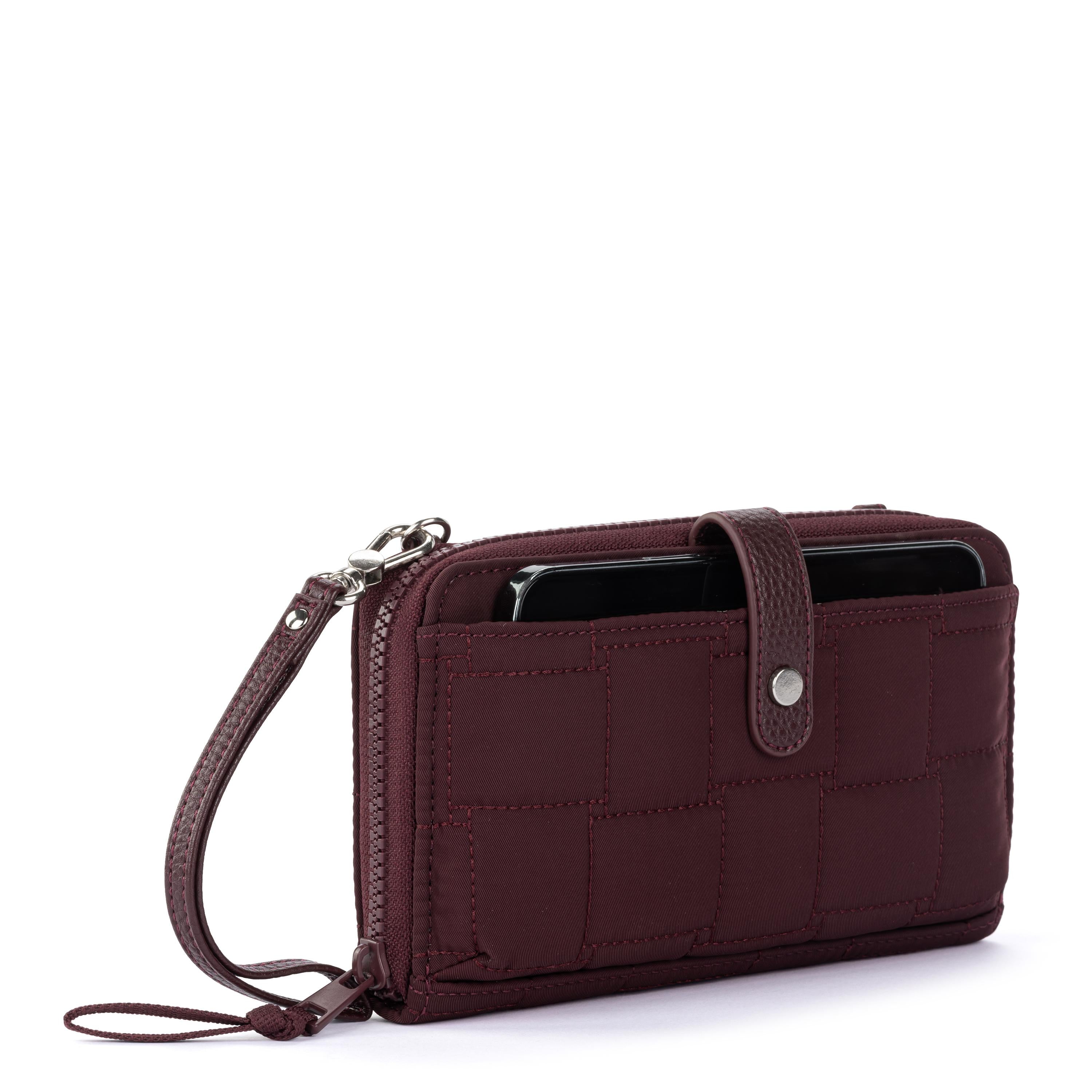 Sakroots Smartphone Wallet - EcoTwill - Black Cherry Woven Quilted