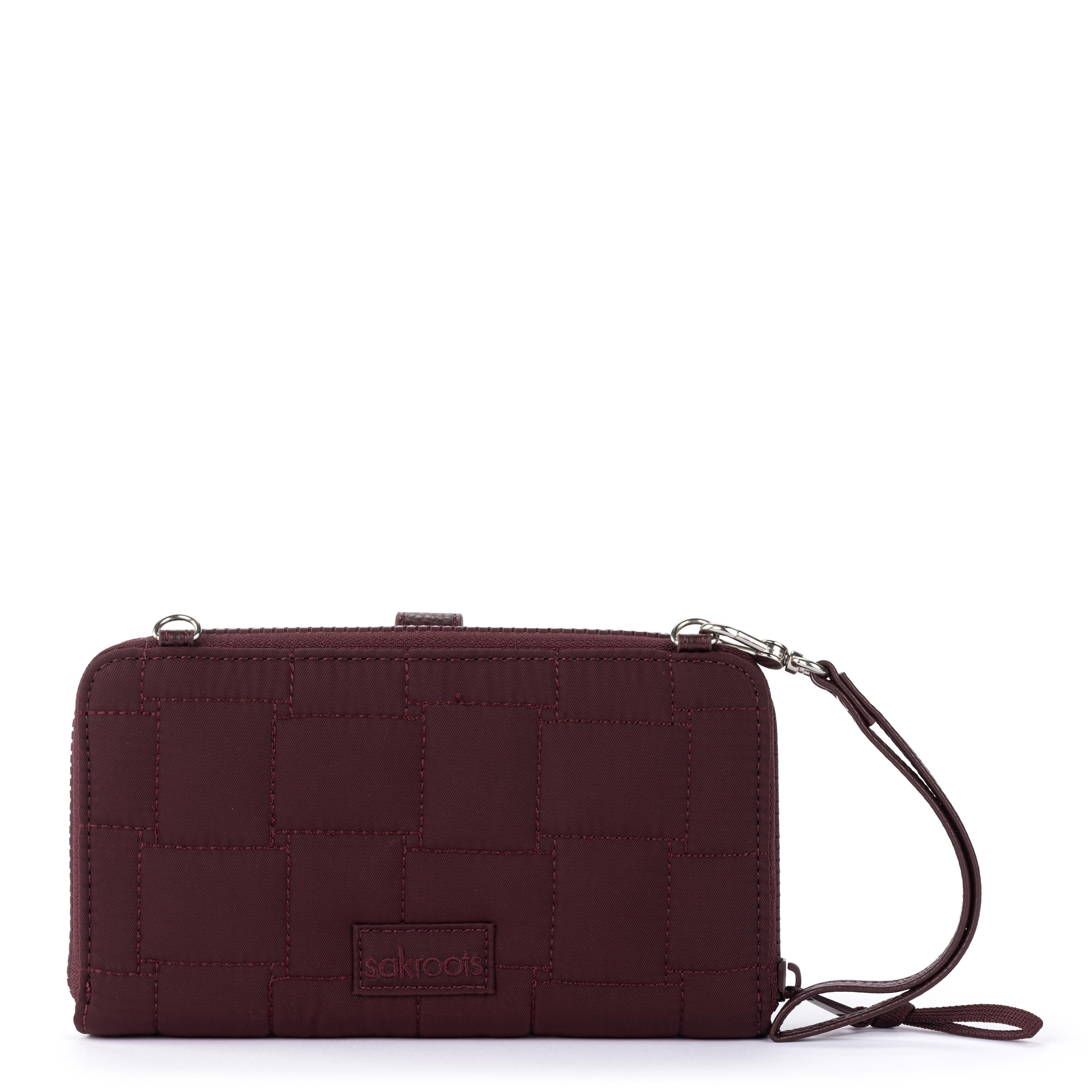 Sakroots Smartphone Wallet - EcoTwill - Black Cherry Woven Quilted