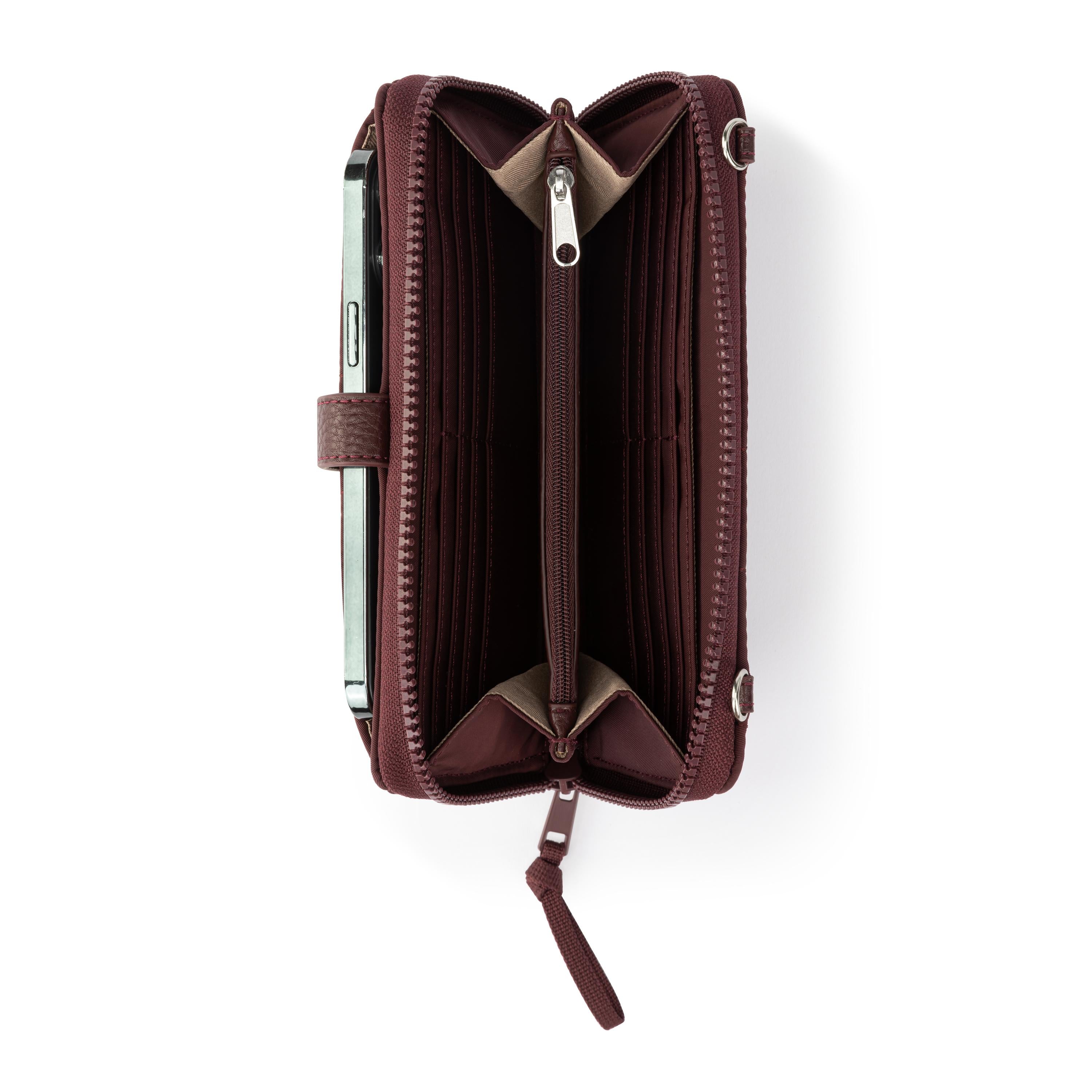 Sakroots Smartphone Wallet - EcoTwill - Black Cherry Woven Quilted