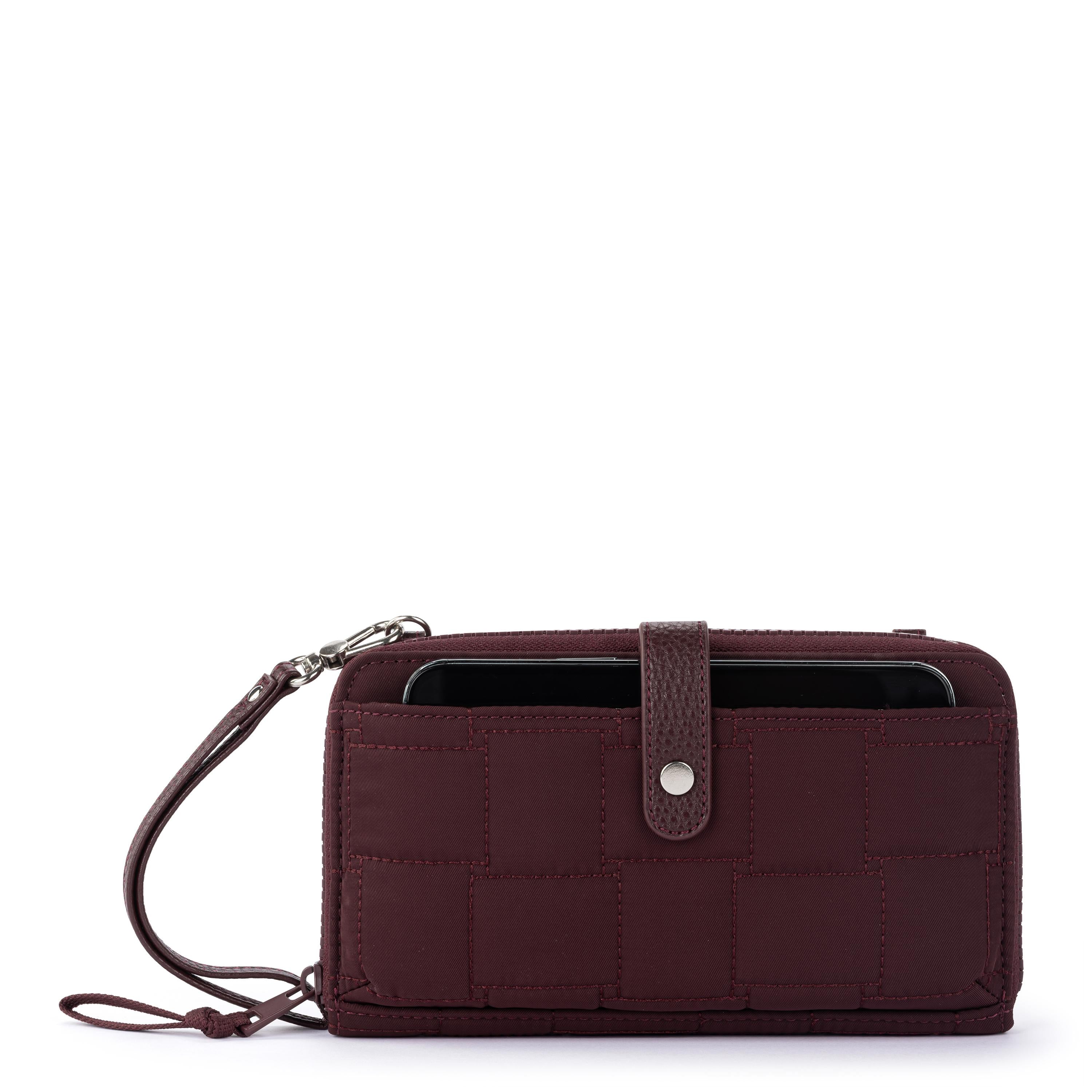 Sakroots Smartphone Wallet - EcoTwill - Black Cherry Woven Quilted