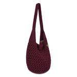 The Sak 120 Hobo - Hand Crochet - Black Cherry Cozy Weave
