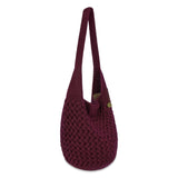 The Sak 120 Hobo - Hand Crochet - Black Cherry Cozy Weave