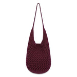 The Sak 120 Hobo - Hand Crochet - Black Cherry Cozy Weave