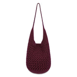 The Sak 120 Hobo - Hand Crochet - Black Cherry Cozy Weave