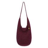 The Sak 120 Hobo - Hand Crochet - Black Cherry Cozy Weave