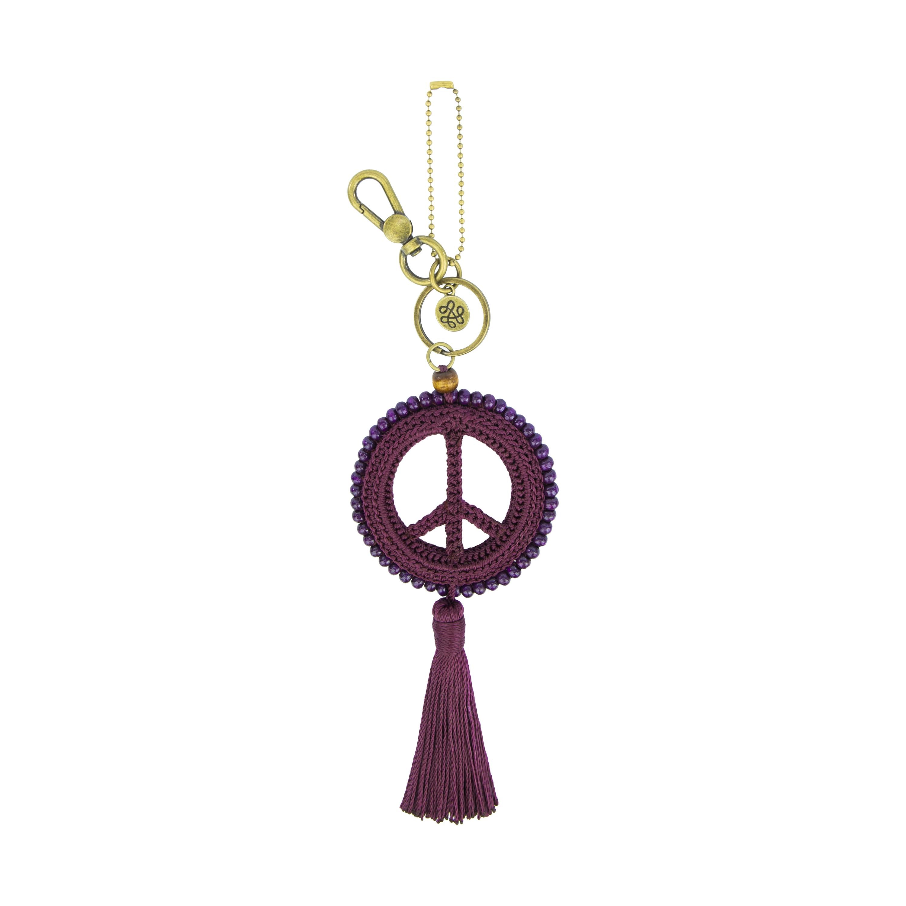 The Sak Yarnicharmz Dangle - Hand Crochet - Black Cherry Peace