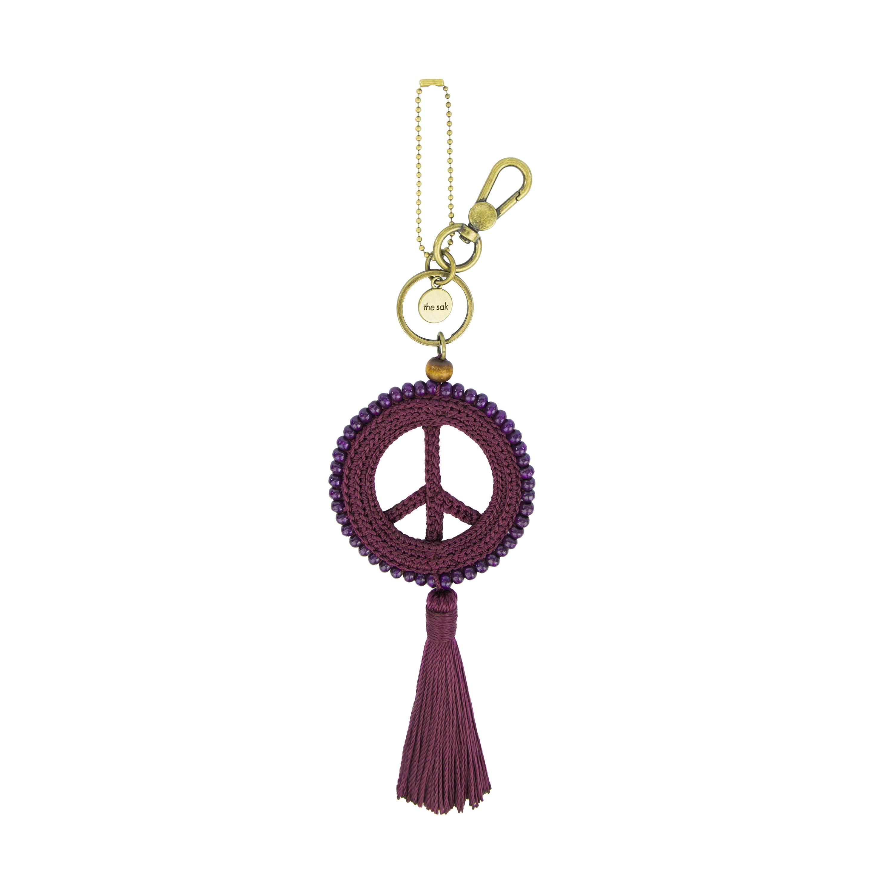 The Sak Yarnicharmz Dangle - Hand Crochet - Black Cherry Peace