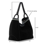 The Sak Los Feliz Large Tote - Leather - Black Suede Blanket Stitch