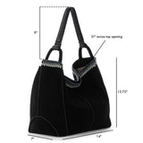 The Sak Los Feliz Large Tote - Leather - Black Suede Blanket Stitch