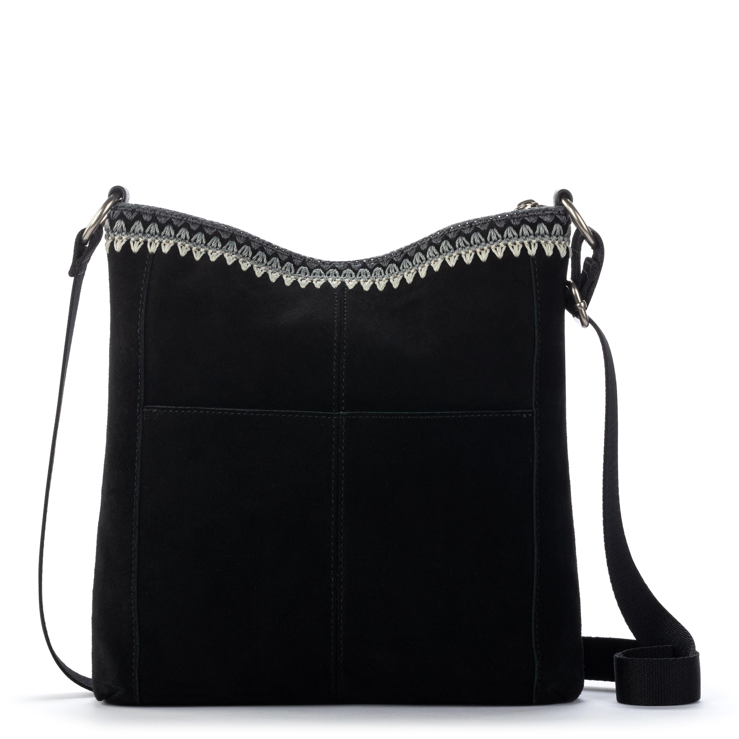 The Sak Lucia Crossbody - Leather - Black Suede Blanket Stitch