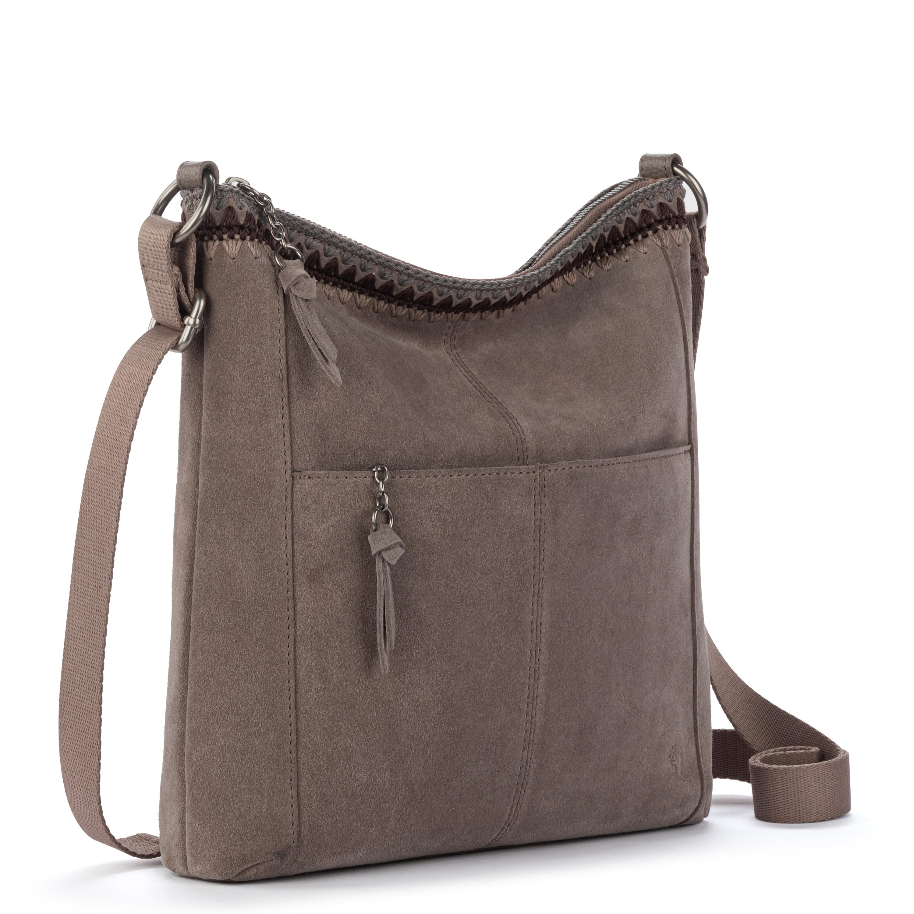 The Sak Lucia Crossbody - Leather - Mushroom Suede Blanket Stitch