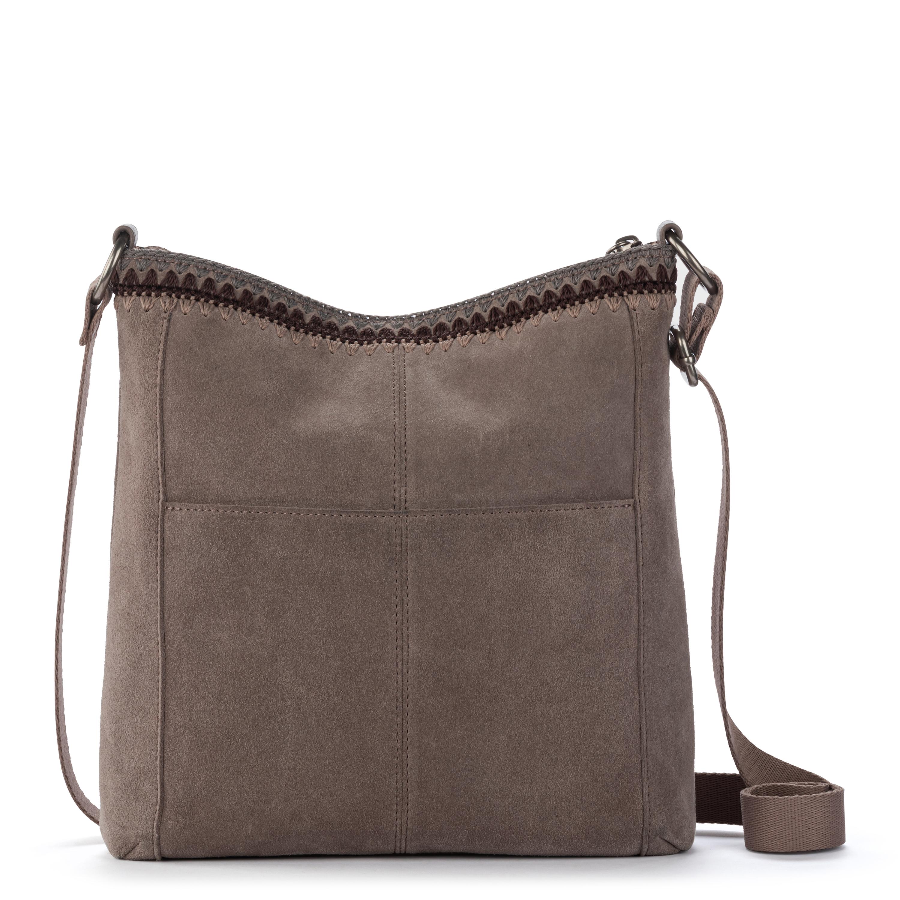 The Sak Lucia Crossbody - Leather - Mushroom Suede Blanket Stitch