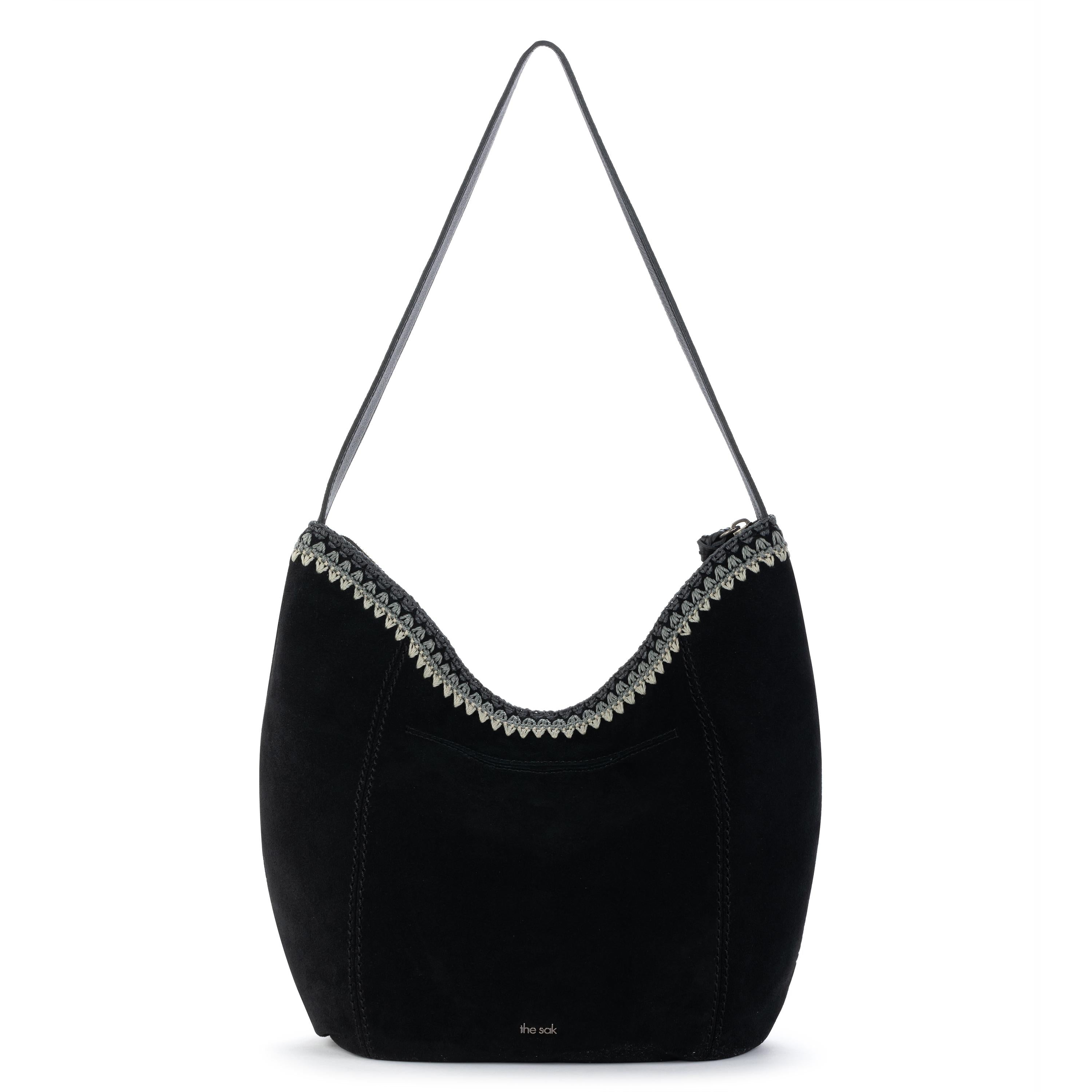 The Sak Sequoia Hobo - Leather - Black Suede Blanket Stitch