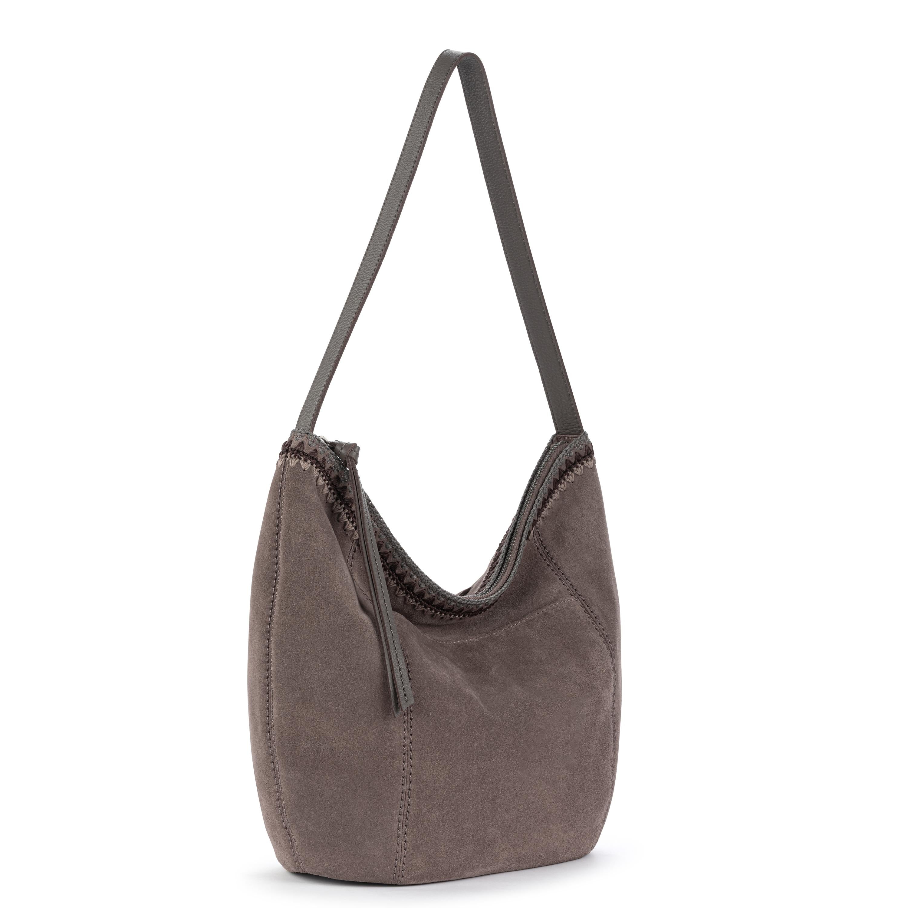 The Sak Sequoia Hobo - Leather - Mushroom Suede Blanket Stitch