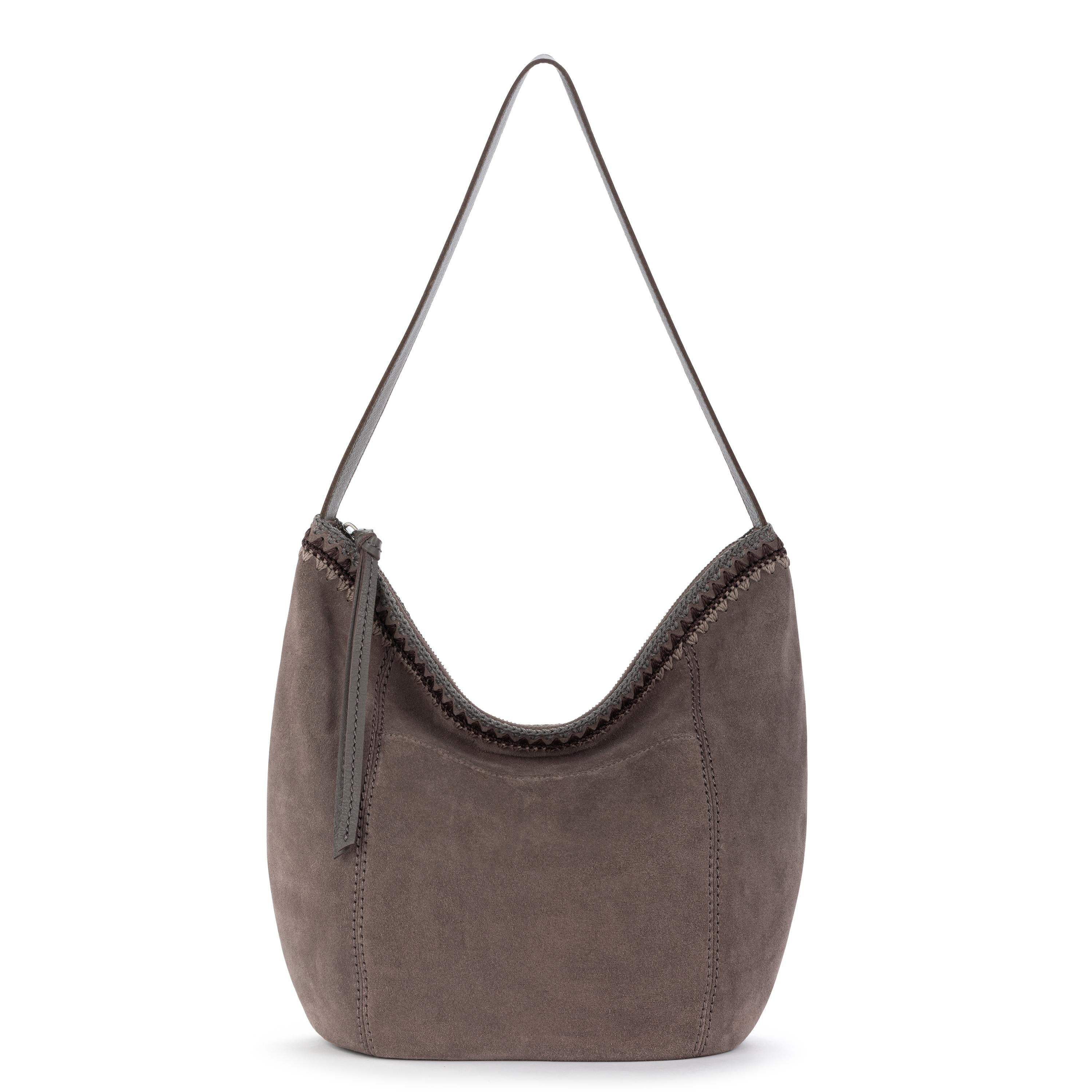 The Sak Sequoia Hobo - Leather - Mushroom Suede Blanket Stitch