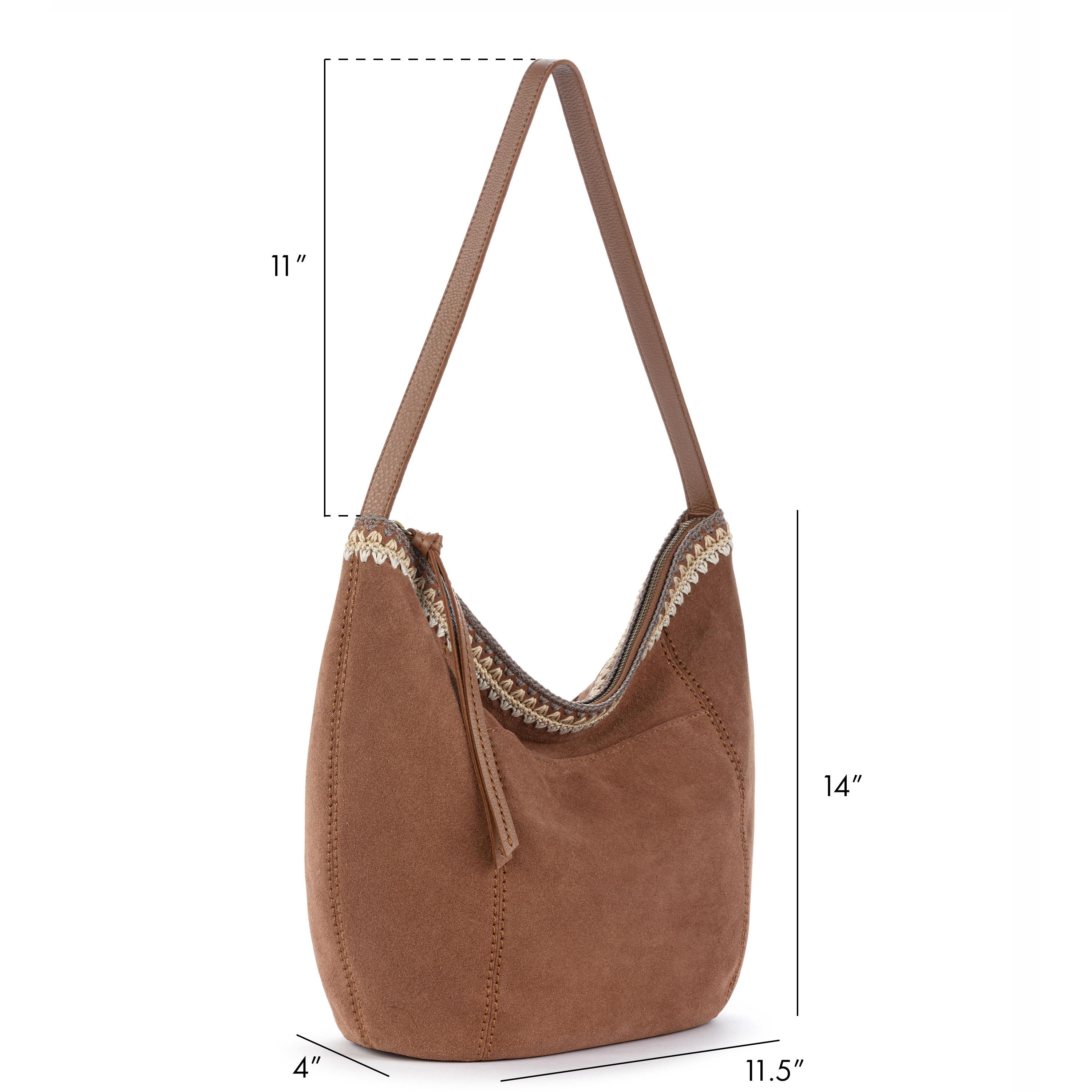 The Sak Sequoia Hobo - Leather - Tobacco Suede Blanket Stitch
