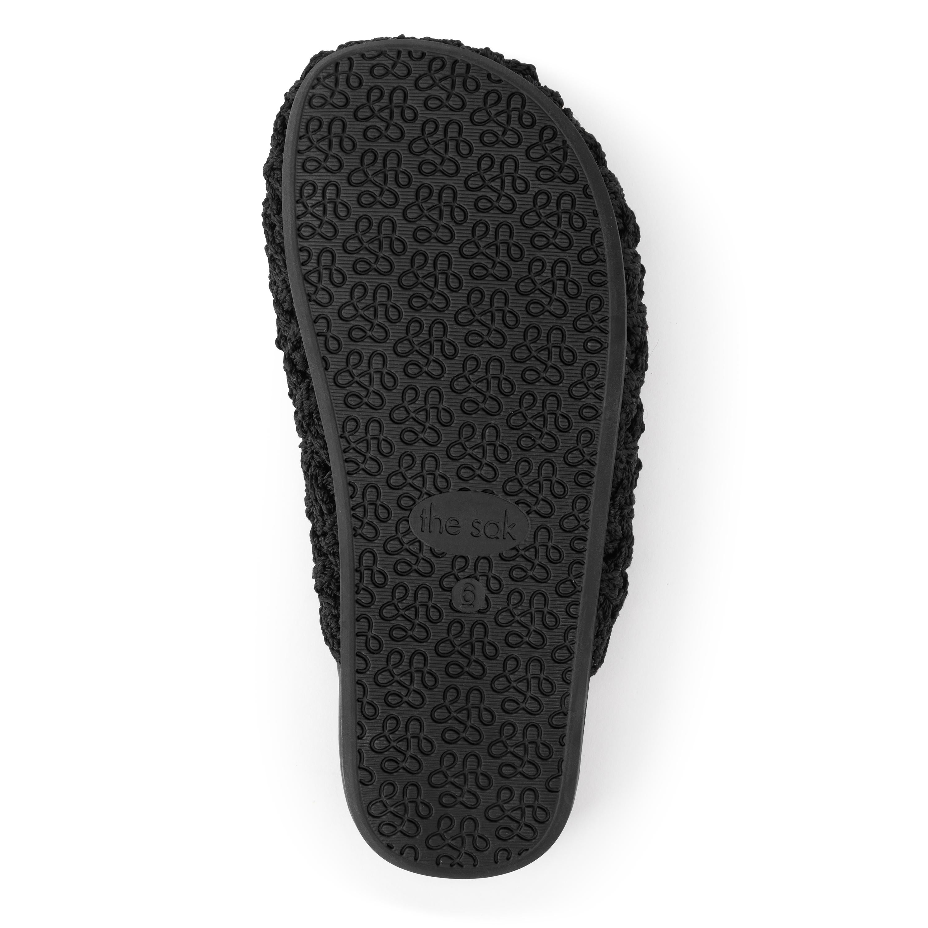 The Sak Bolinas Clog - Hand Crochet - Black Cozy Weave