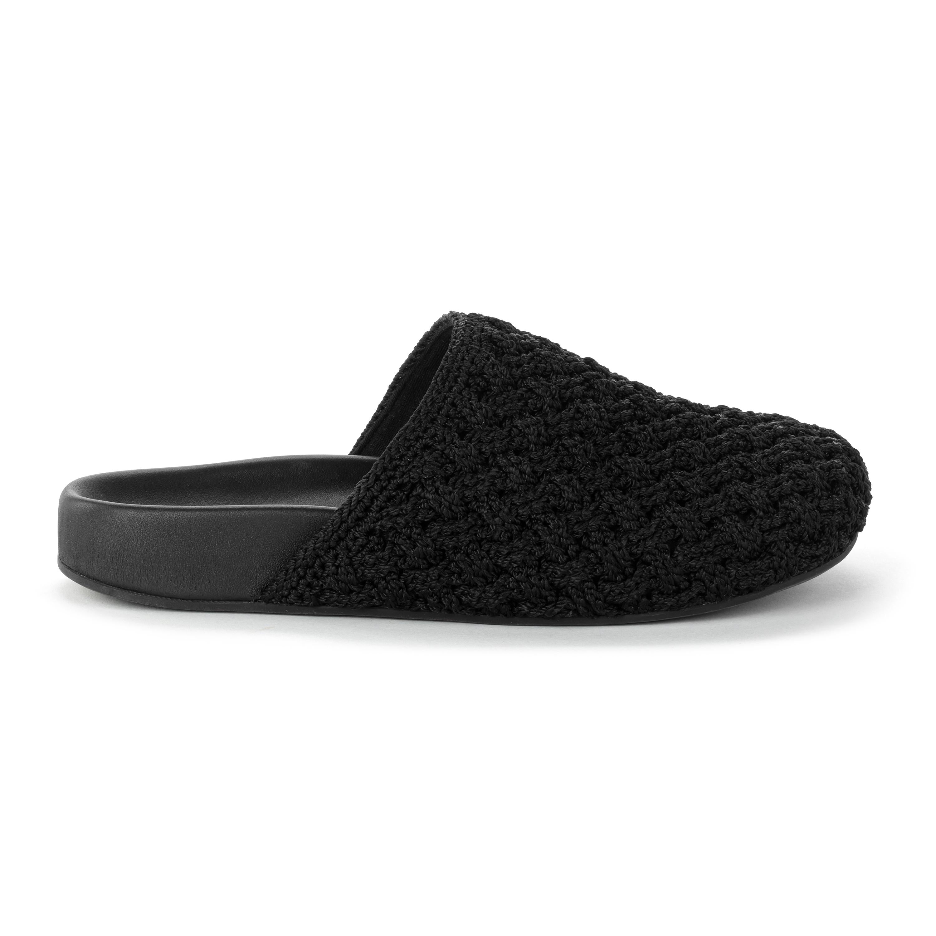 The Sak Bolinas Clog - Hand Crochet - Black Cozy Weave