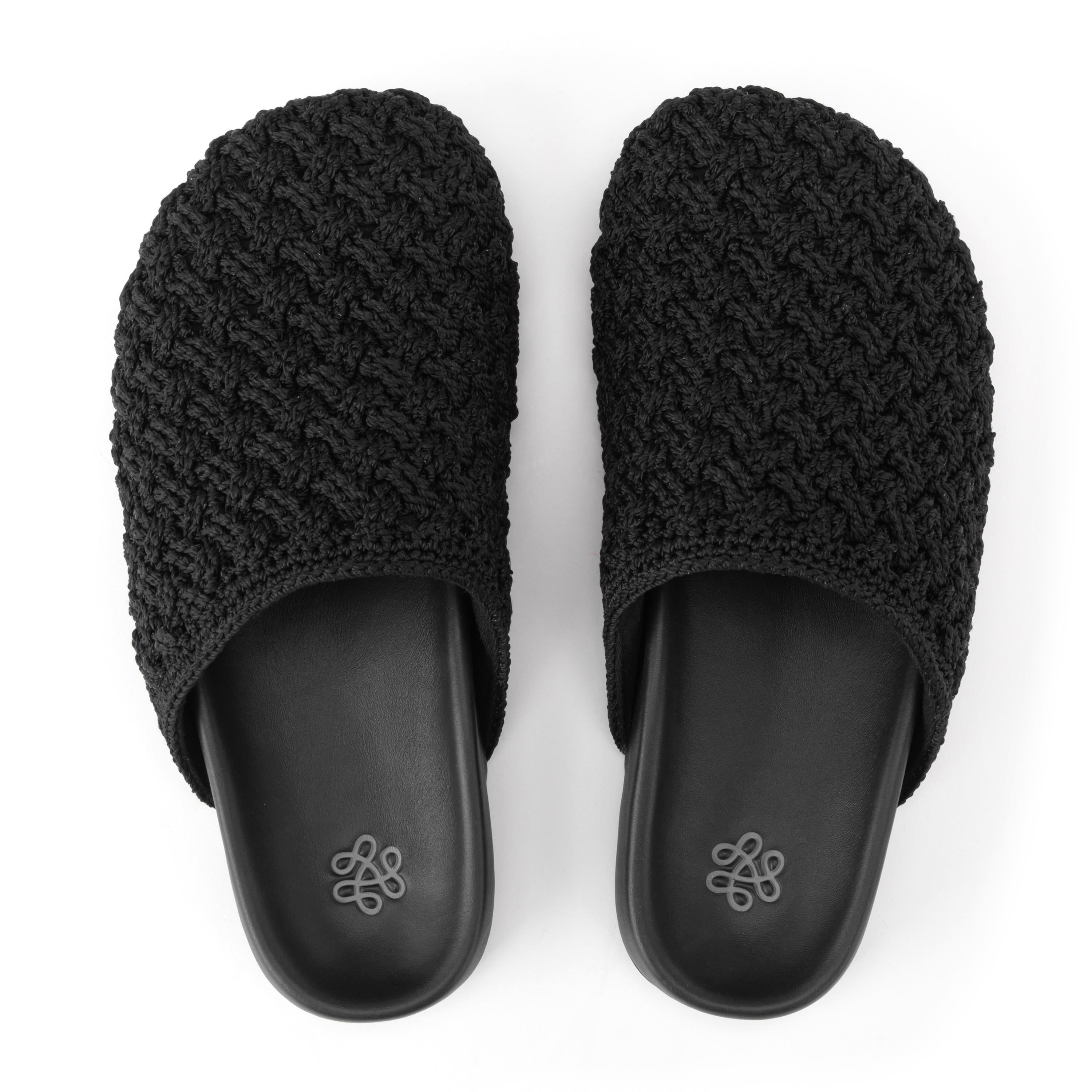 The Sak Bolinas Clog - Hand Crochet - Black Cozy Weave