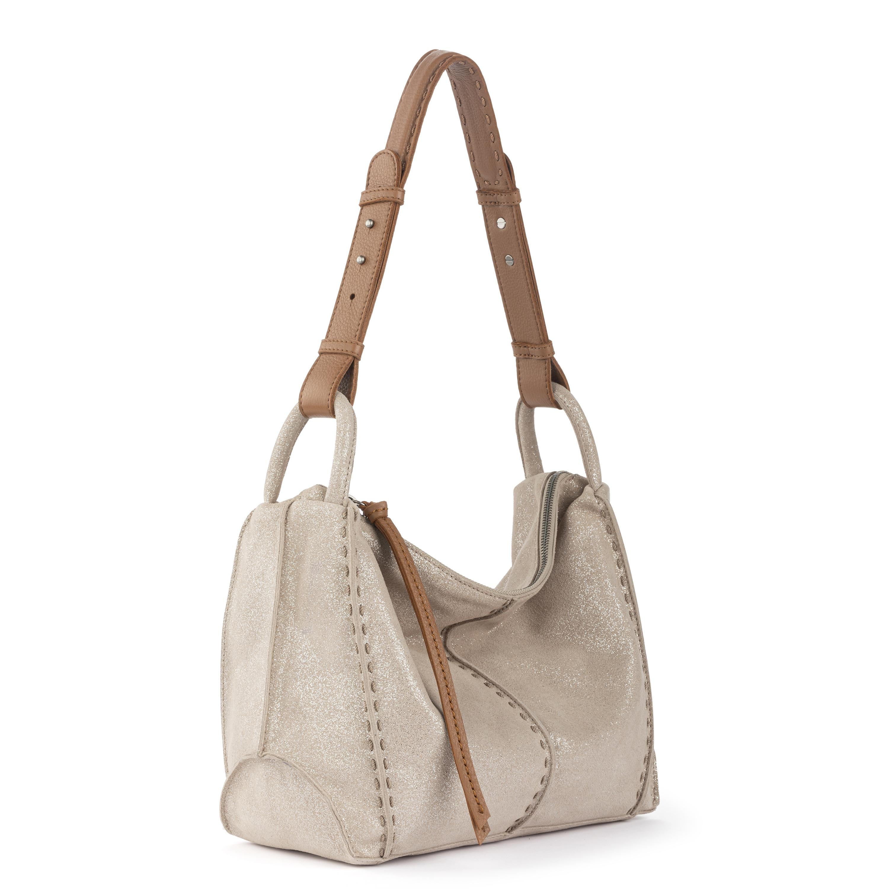 The Sak Los Feliz Hobo - Leather - Sand Sparkle Suede