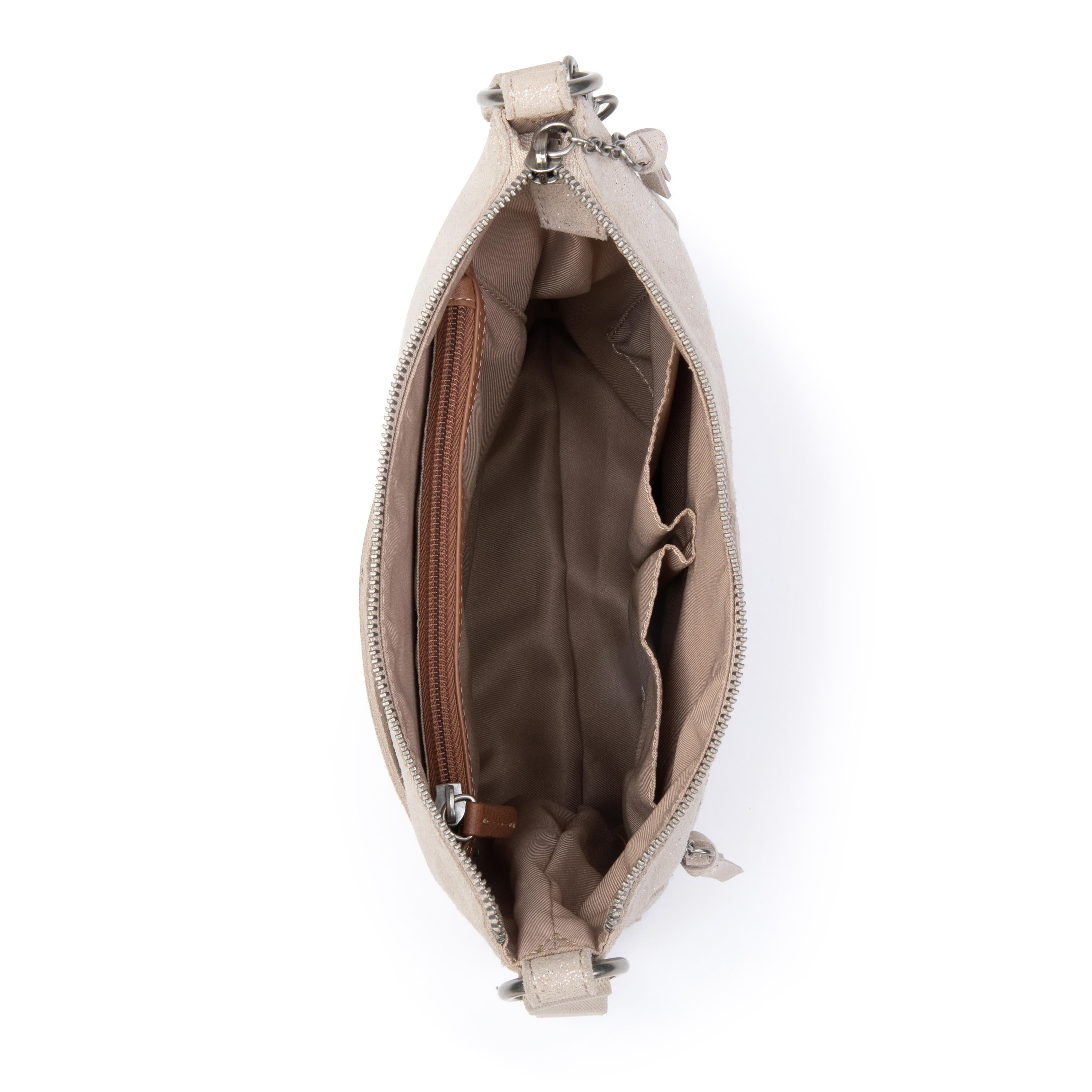 The Sak Lucia Crossbody - Leather - Sand Sparkle Suede