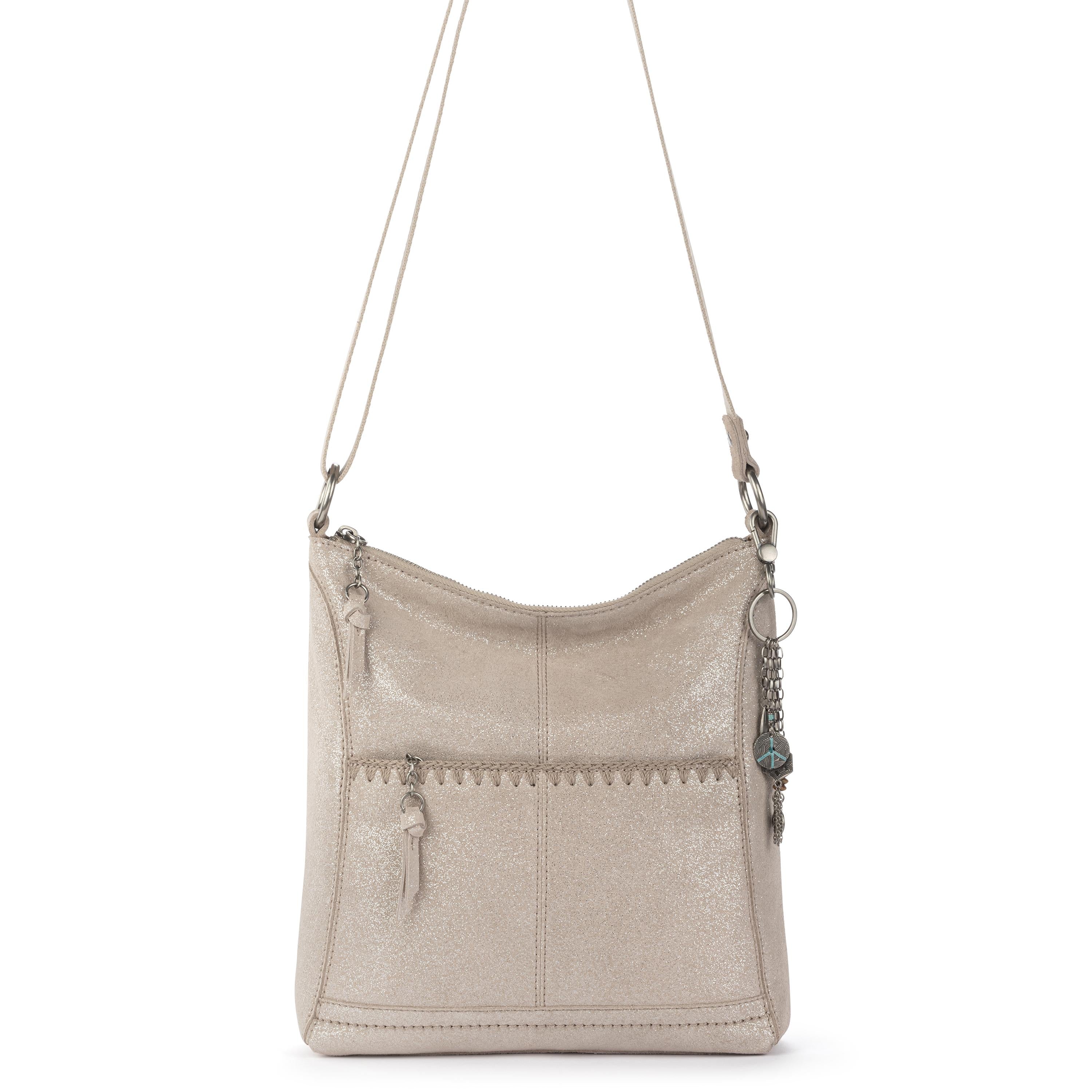 The Sak Lucia Crossbody - Leather - Sand Sparkle Suede