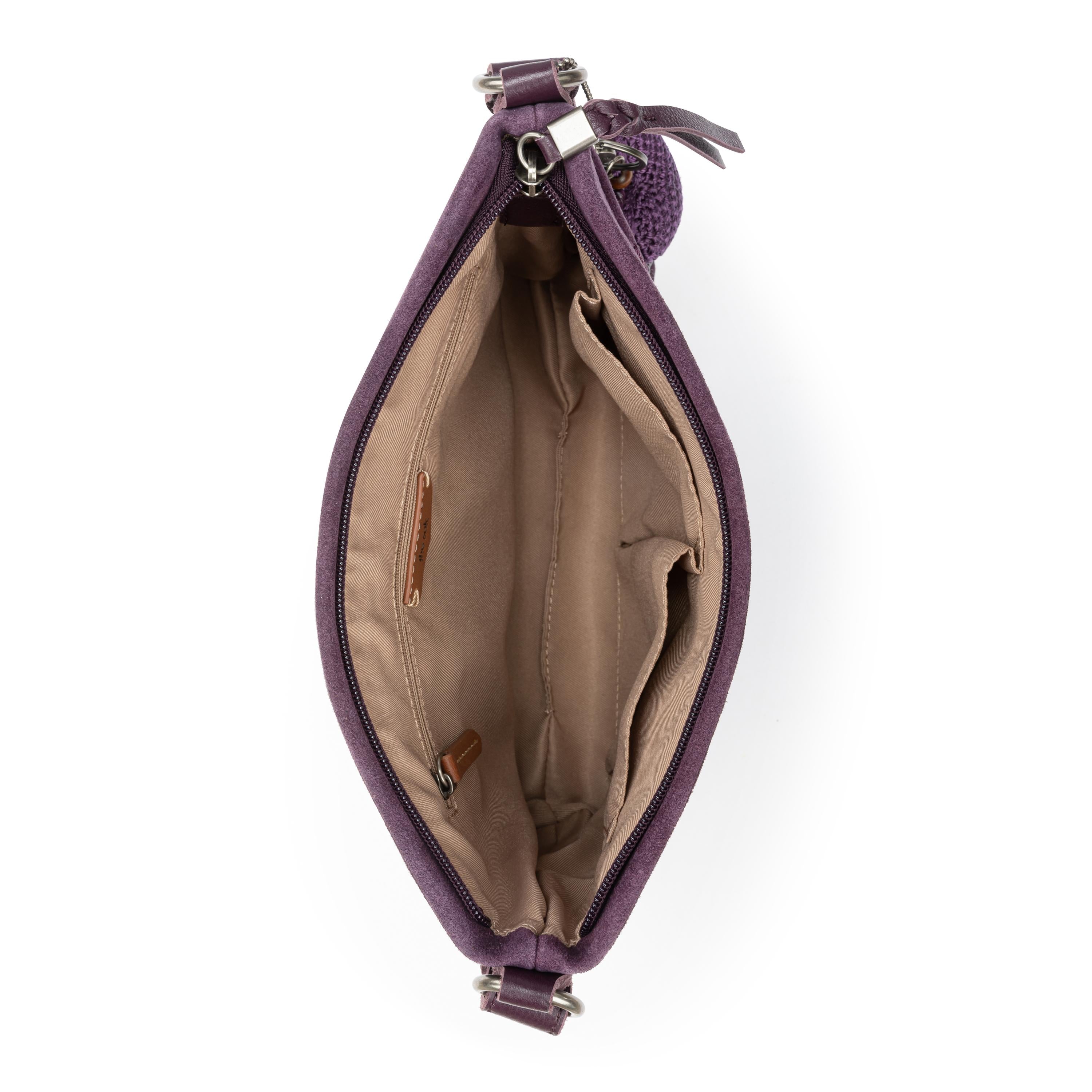 The Sak Melrose Crossbody - Leather - Aubergine Suede Heart